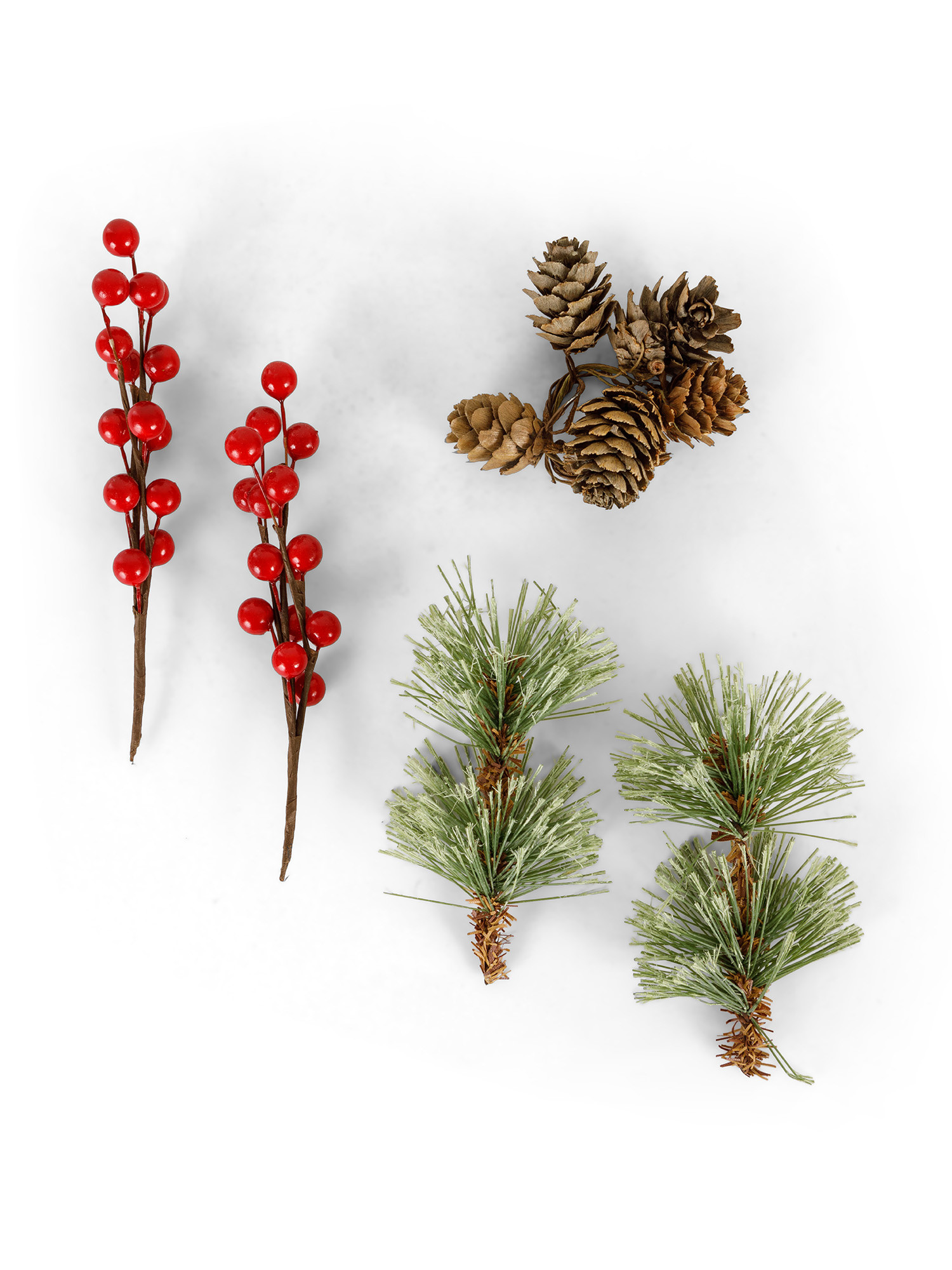 Box sprigs of pine and decorative berries, Green, large