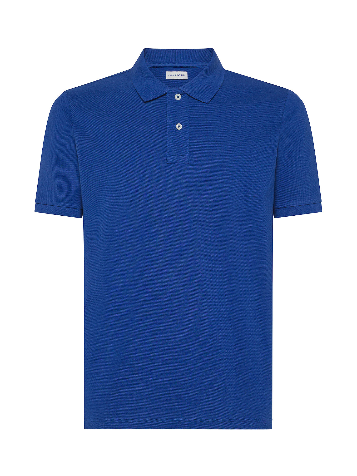 Luca D'Altieri - Polo in pure cotton, Royal Blue, large image number 0
