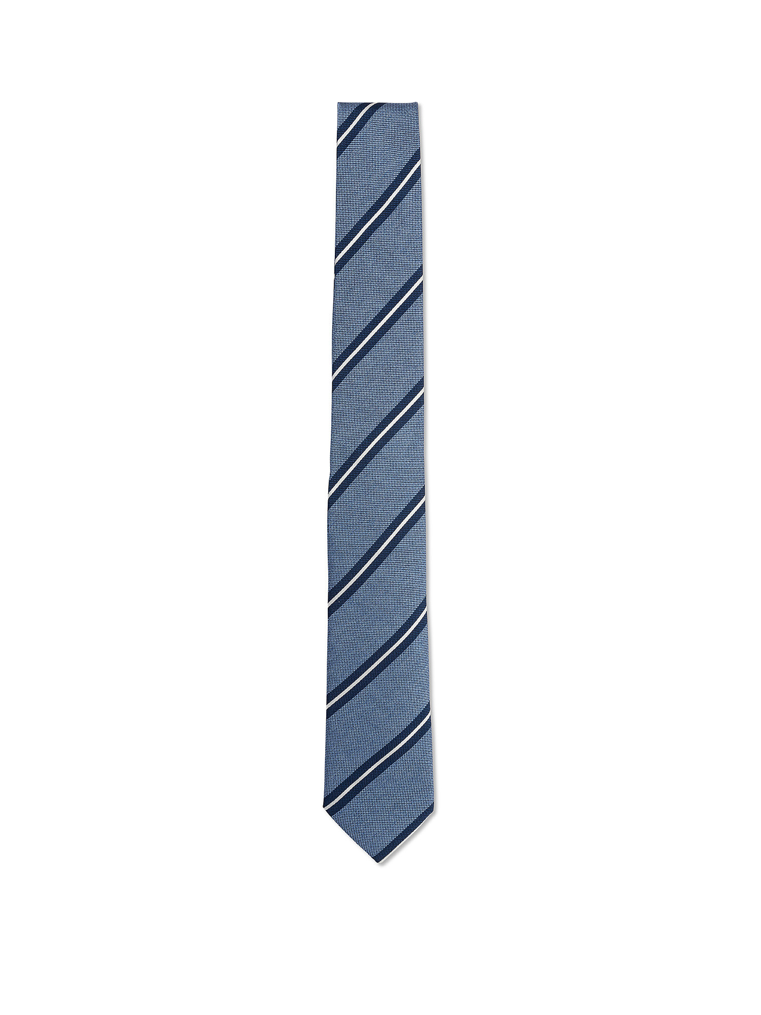 Cravatta in pura seta fantasia, Azzurro, large
