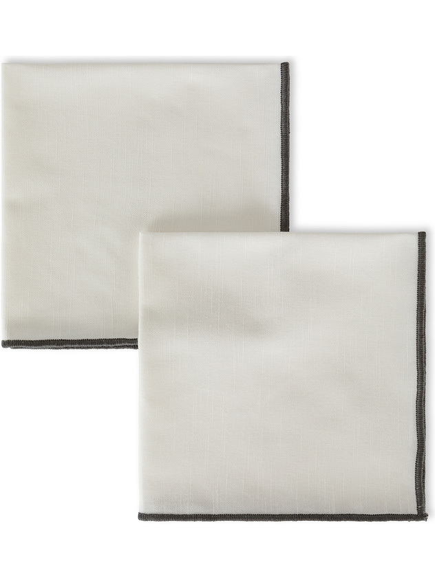 Set of 2 slub cotton napkins with overlock