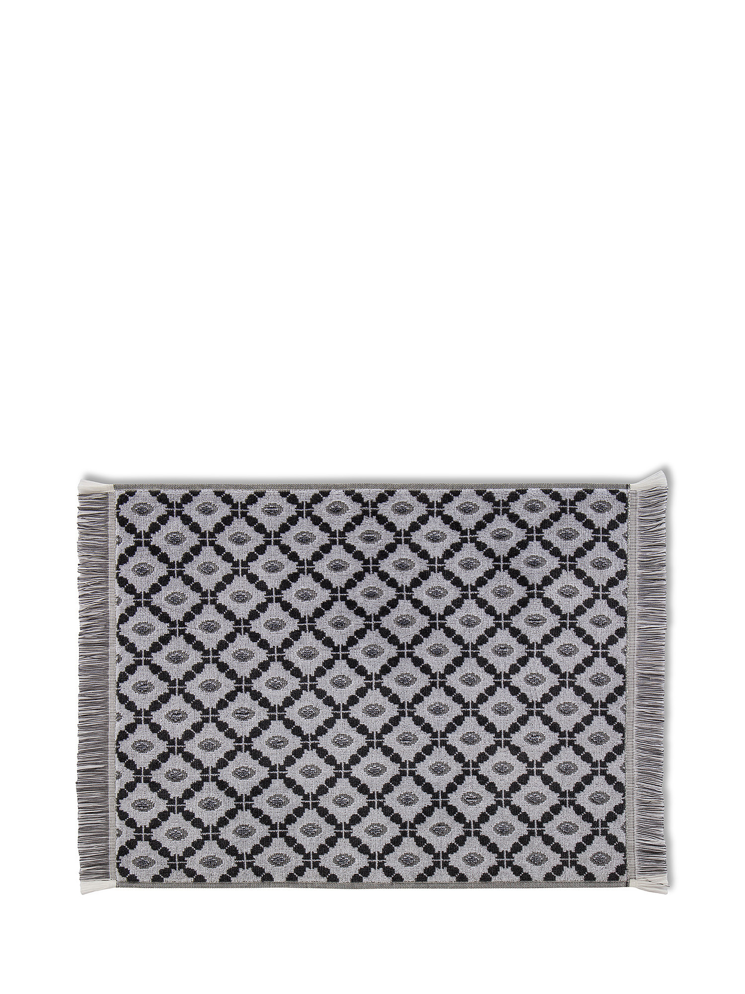 Cotton velor towel with diamond pattern, Black, large image number 1