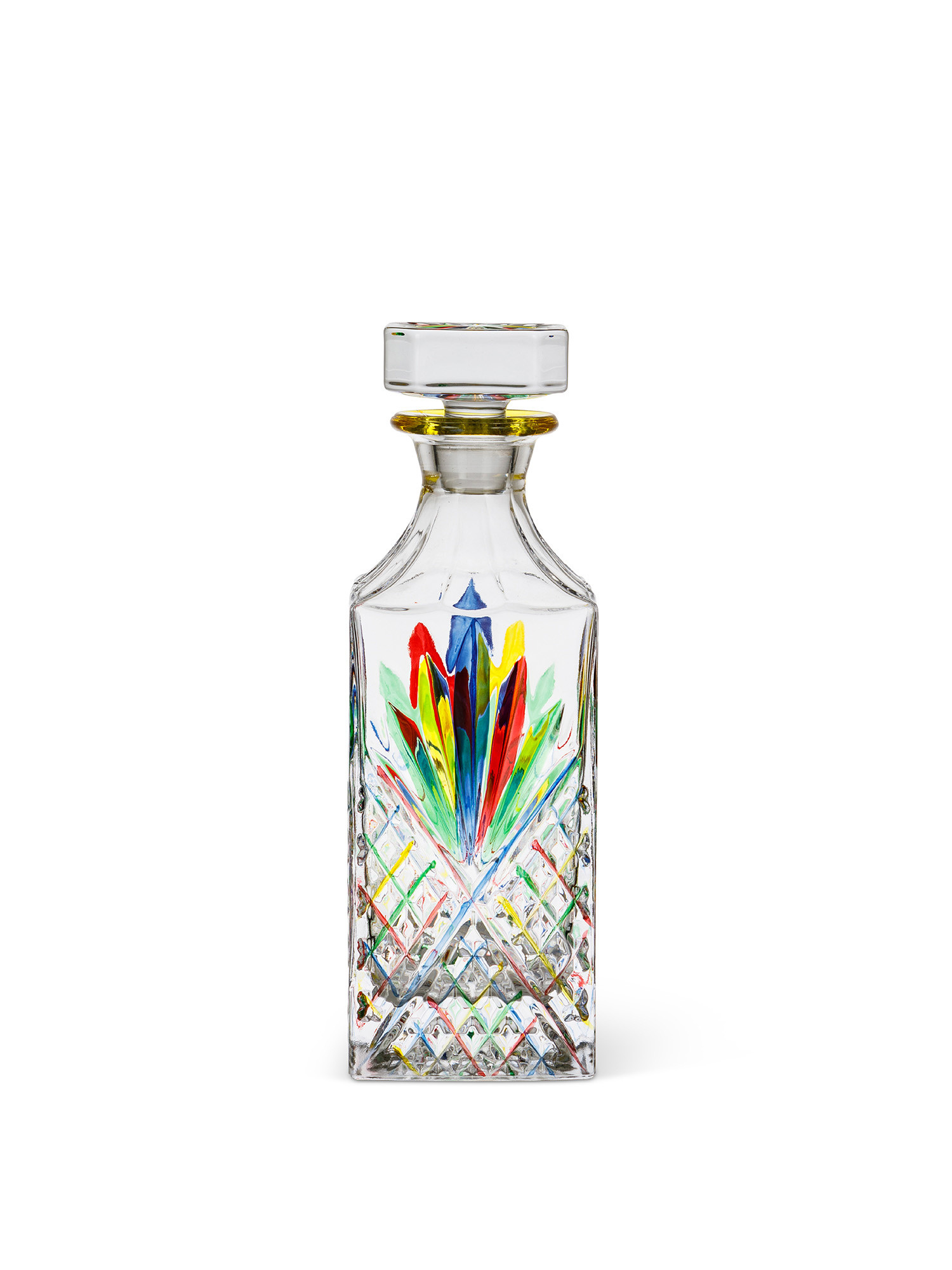 Multicolored glass whisky bottle, Transparent, large image number 0
