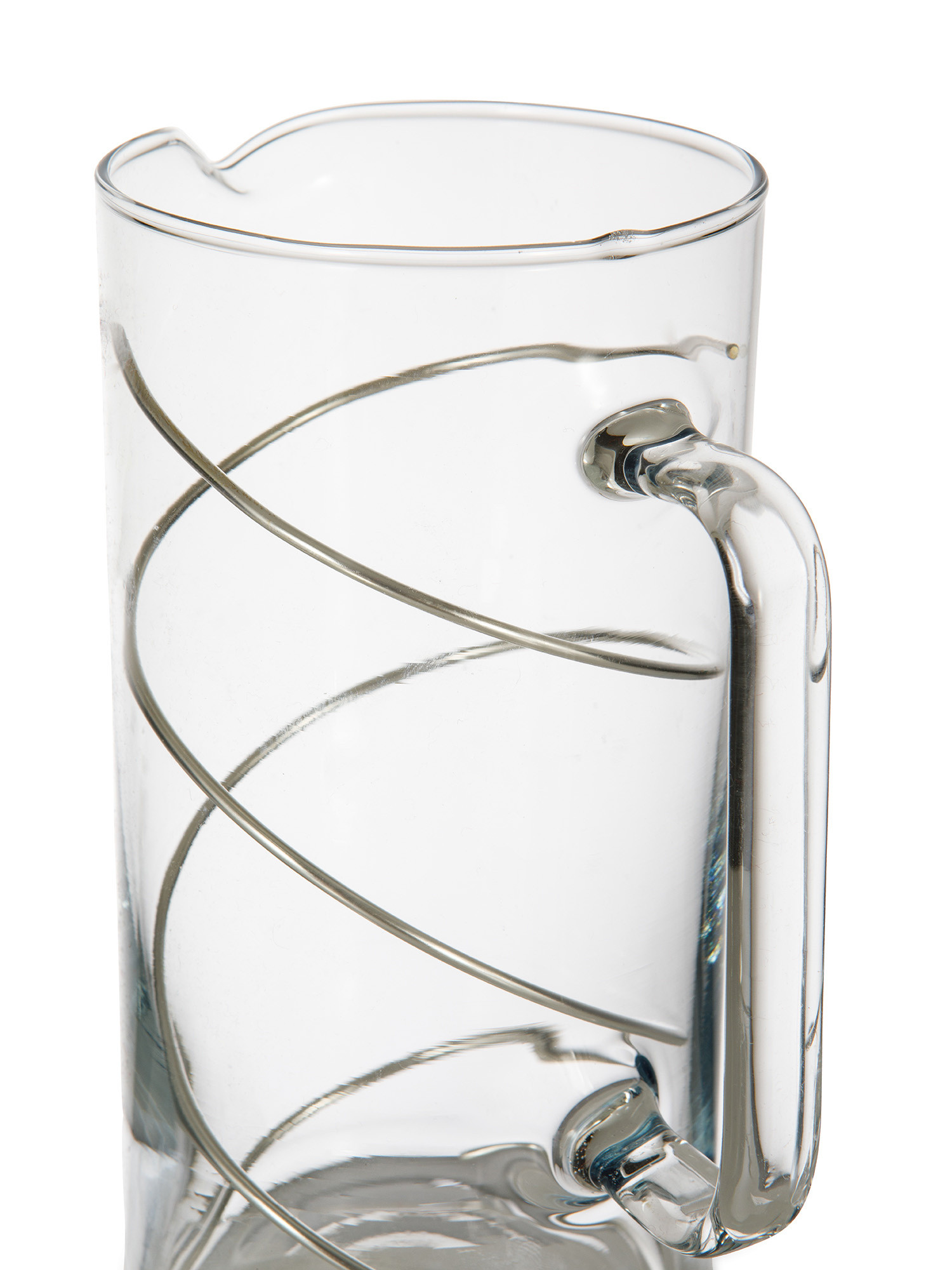 Caraffa vetro con spirale argento 925 purificante, Grigio argento, large image number 1