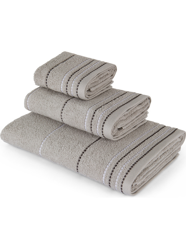Set 3 asciugamani spugna di cotone a righe