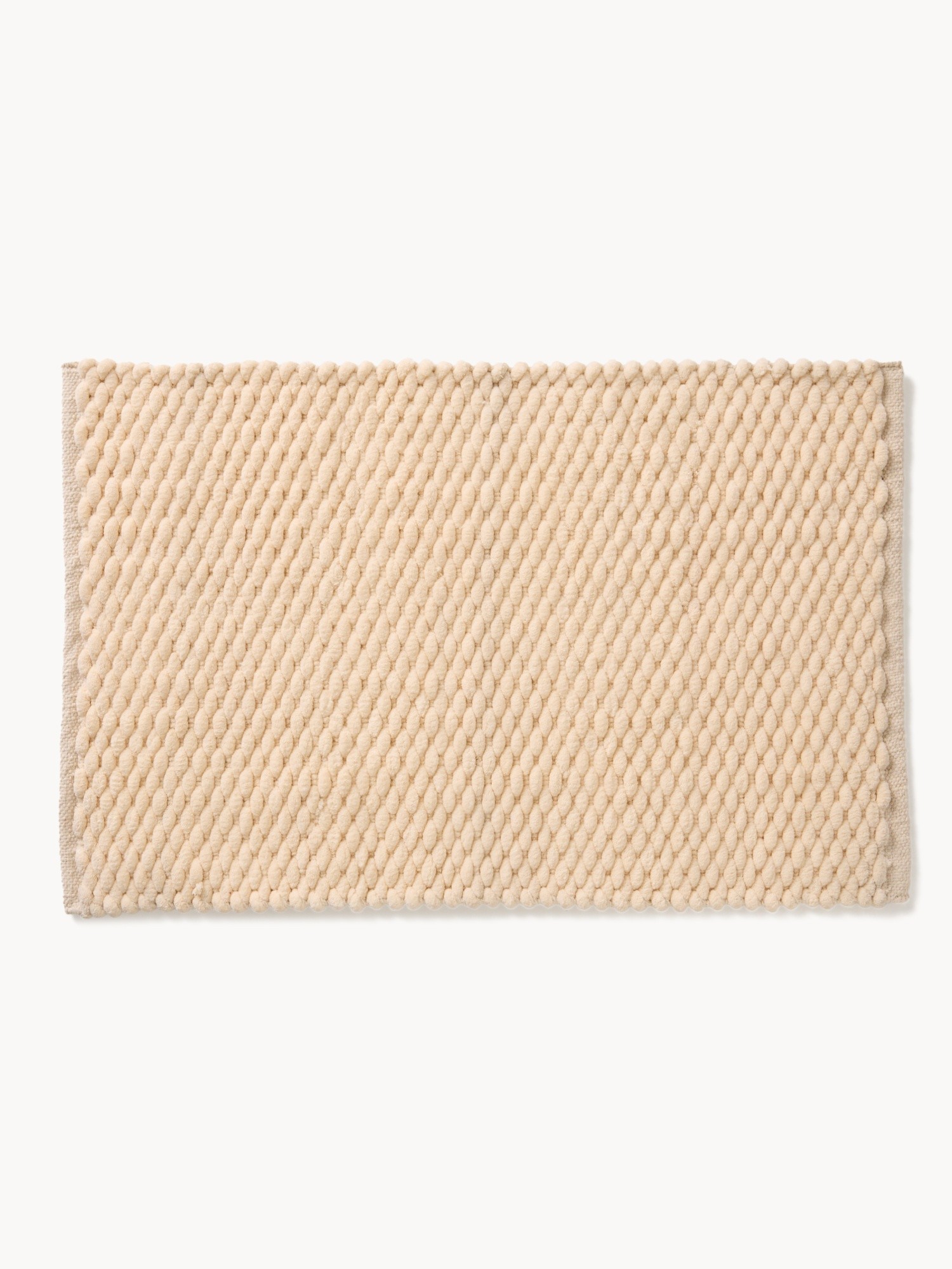 Tappeto bagno effetto intrecciato, Beige, large image number 0