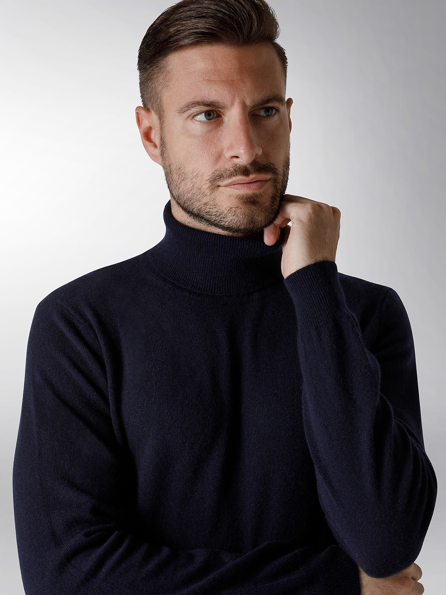 Coin Cashmere - Turtleneck in pure cashmere, Dark Blue, large image number 3