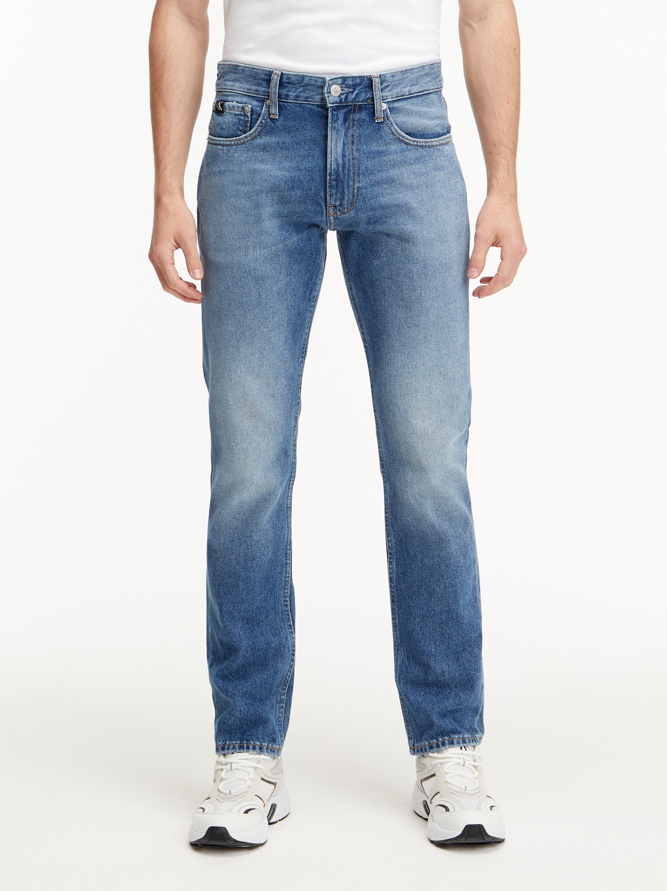 Calvin Klein Jeans -Straight leg five-pocket jeans, Denim, large image number 2