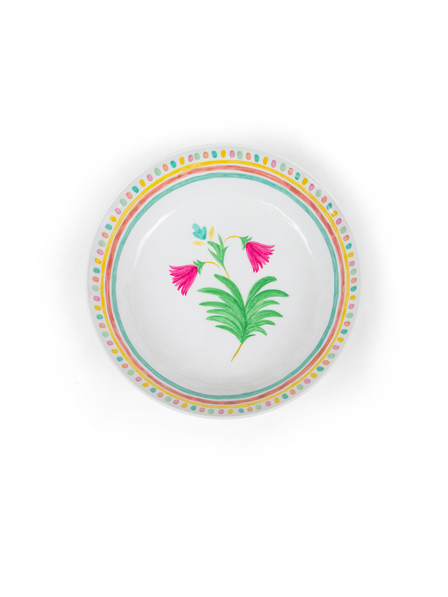 Melamine soup plate with flower motif, White, large image number 1