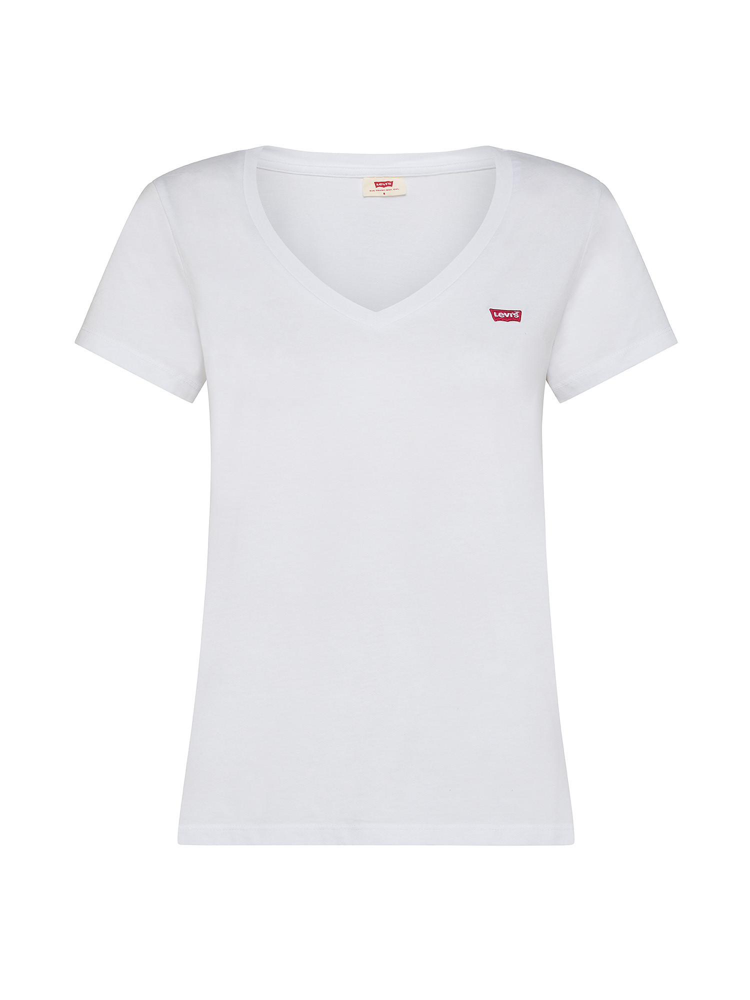 Levi's Logo V-Neck T-Shirt, White, large image number 0