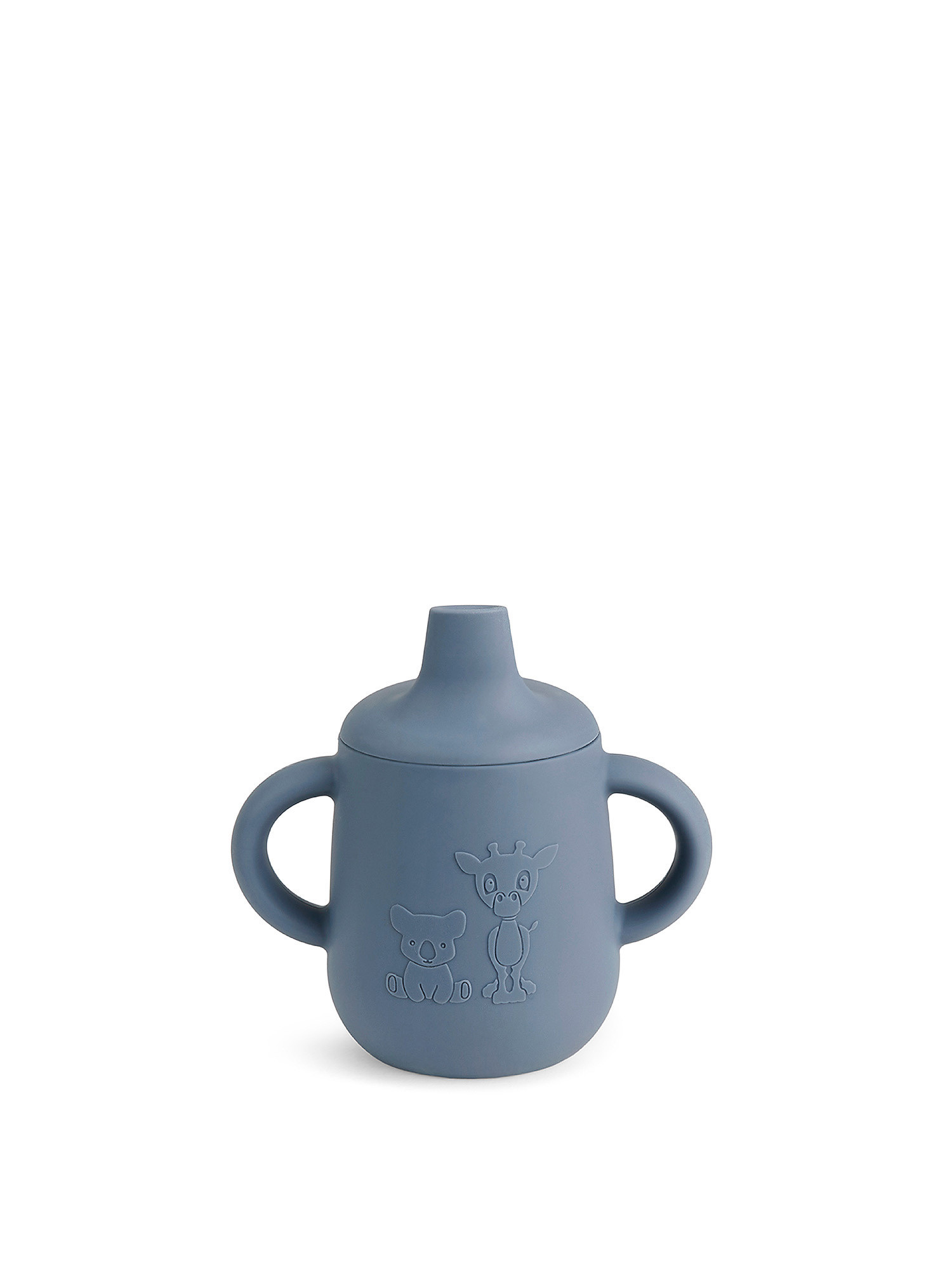 Silicone cup with spout and handles, Blue, large image number 0