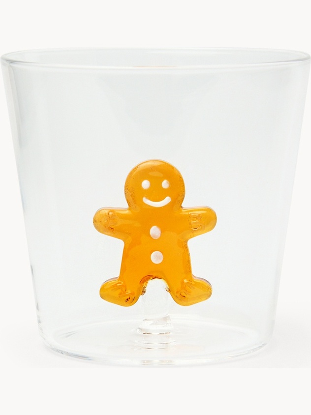 Bicchiere in vetro borosilicato dettaglio gingerbread