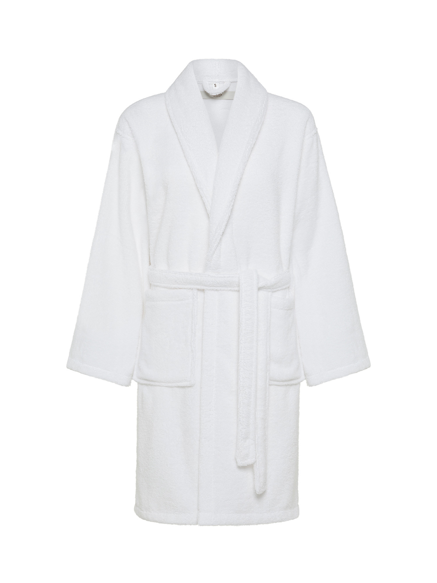 Cotton terry bathrobe, White, large image number 0