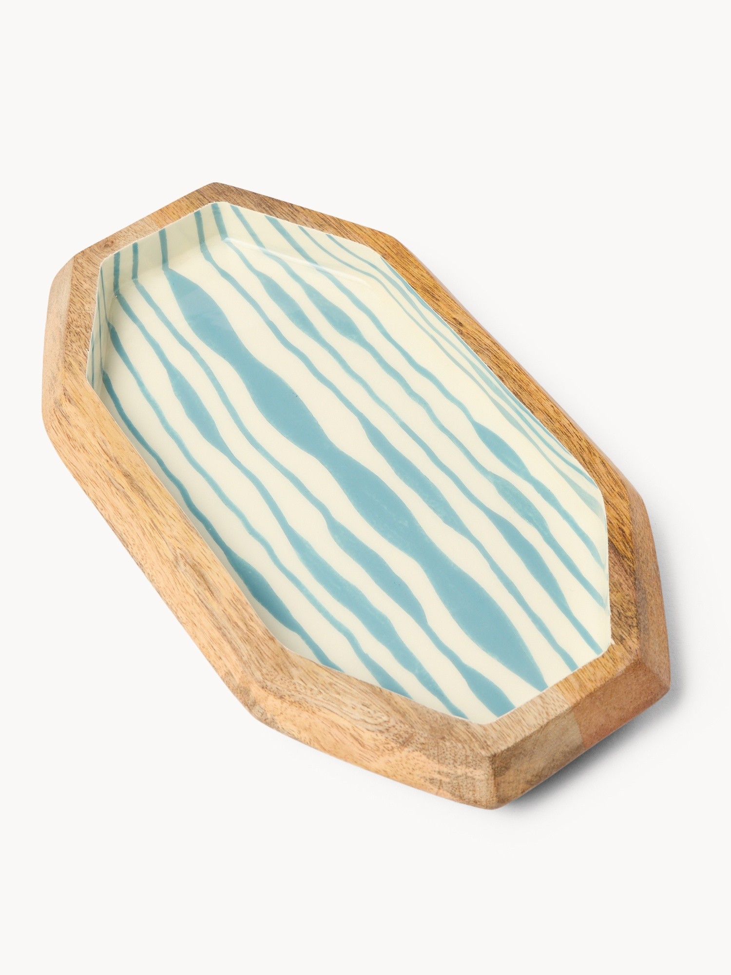 Mango wood tray, Light Blue, large image number 1