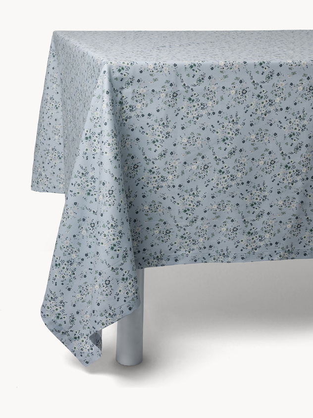 Cotton panama tablecloth with little flower print