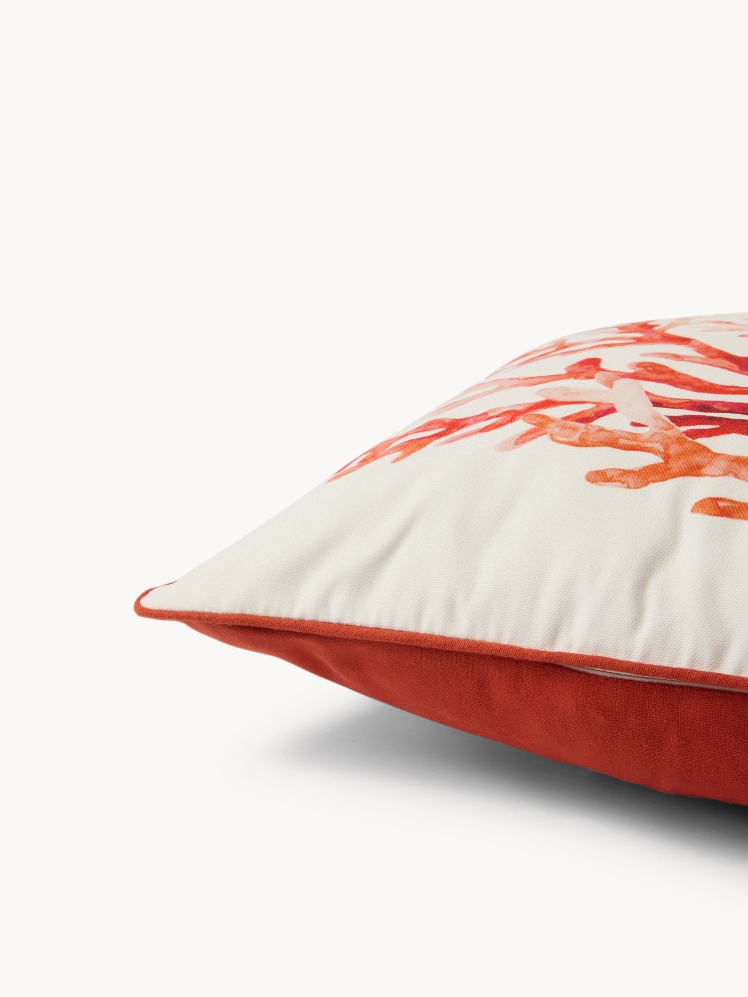 Coral Print Cushion 45x45cm - Introductory Price, Bianco/Rosso, large image number 2