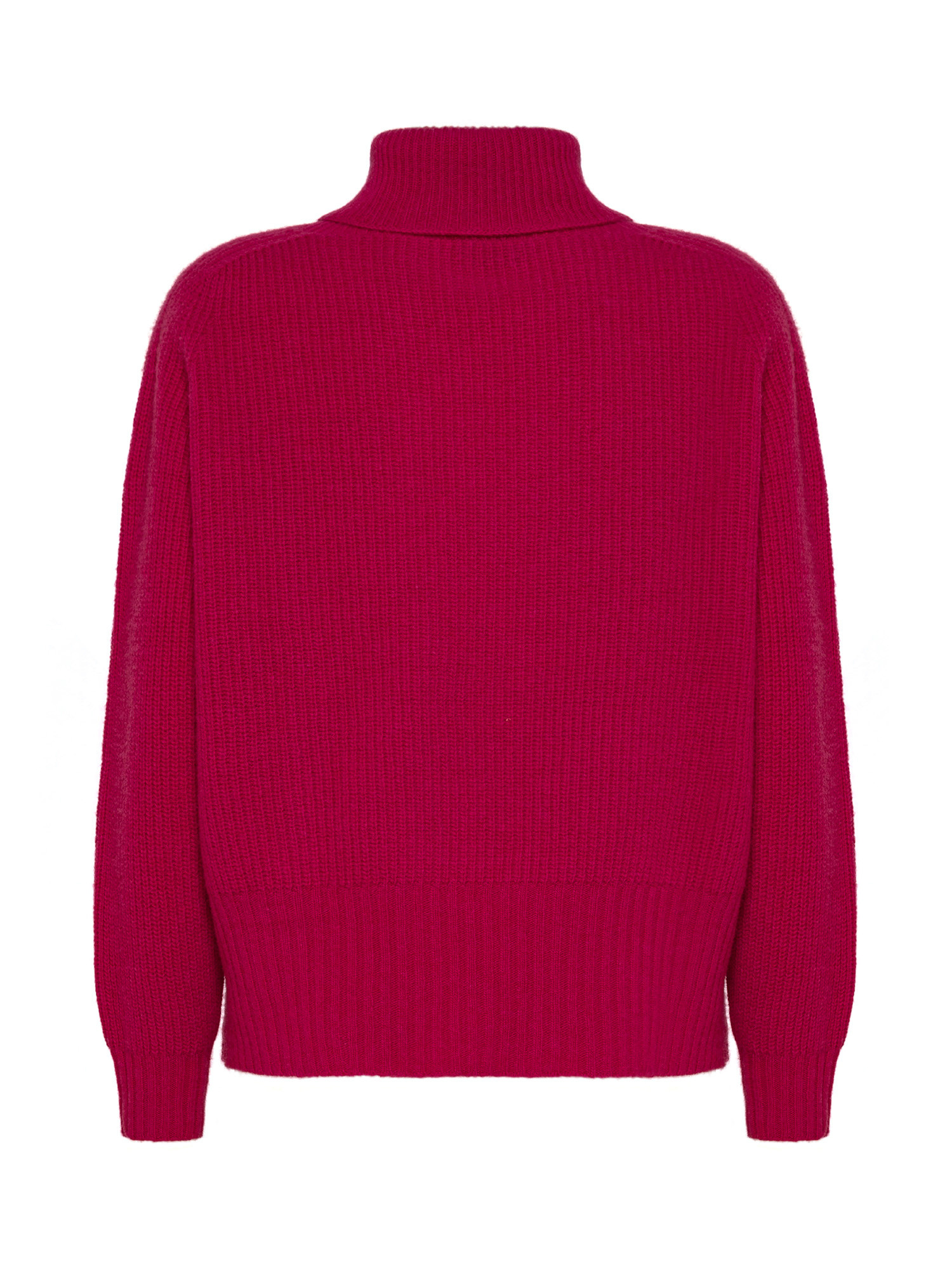 K Collection - Carded wool turtleneck pullover, Pink Fuchsia, large image number 1