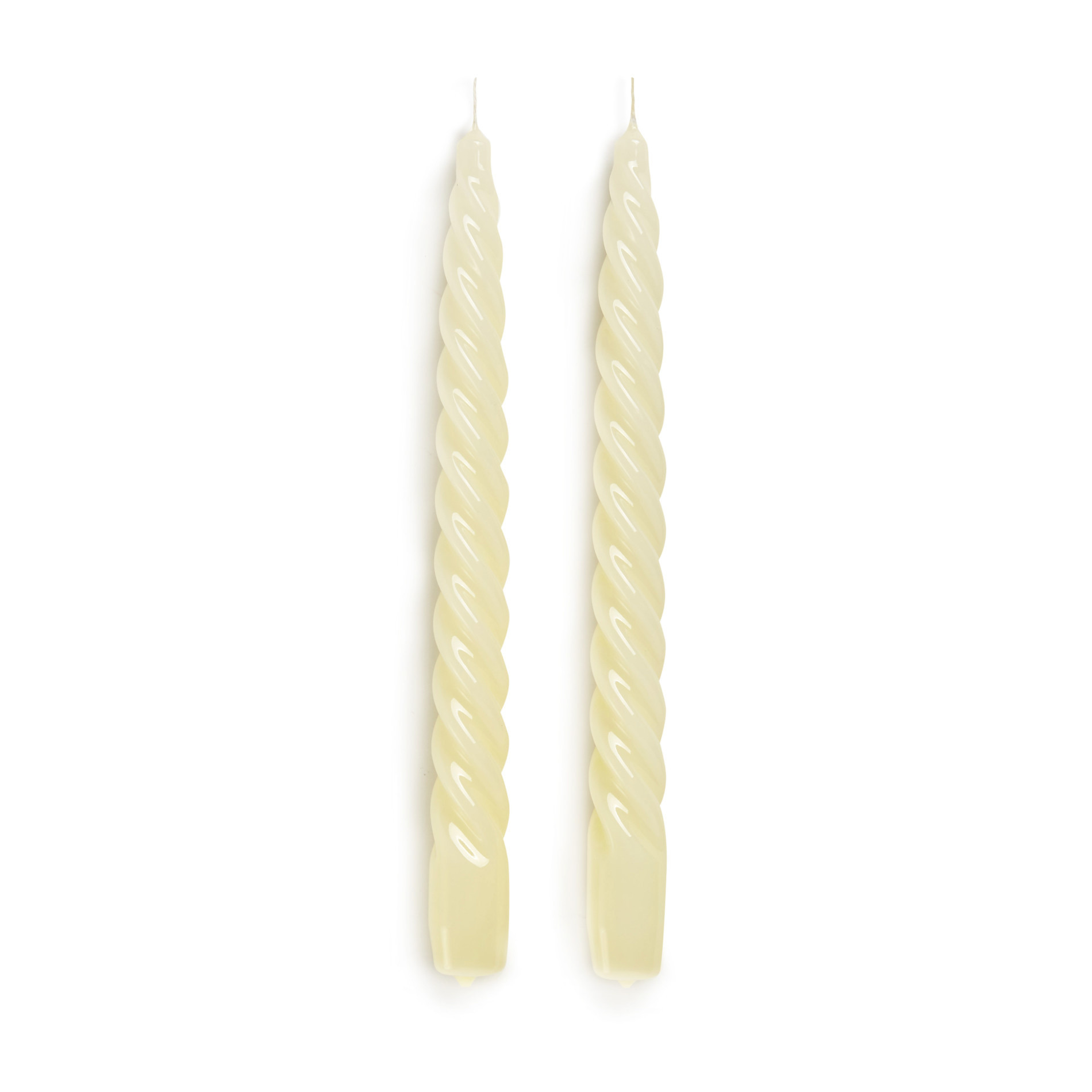 Set of 2 torchon lacquered candles, Beige, large image number 0