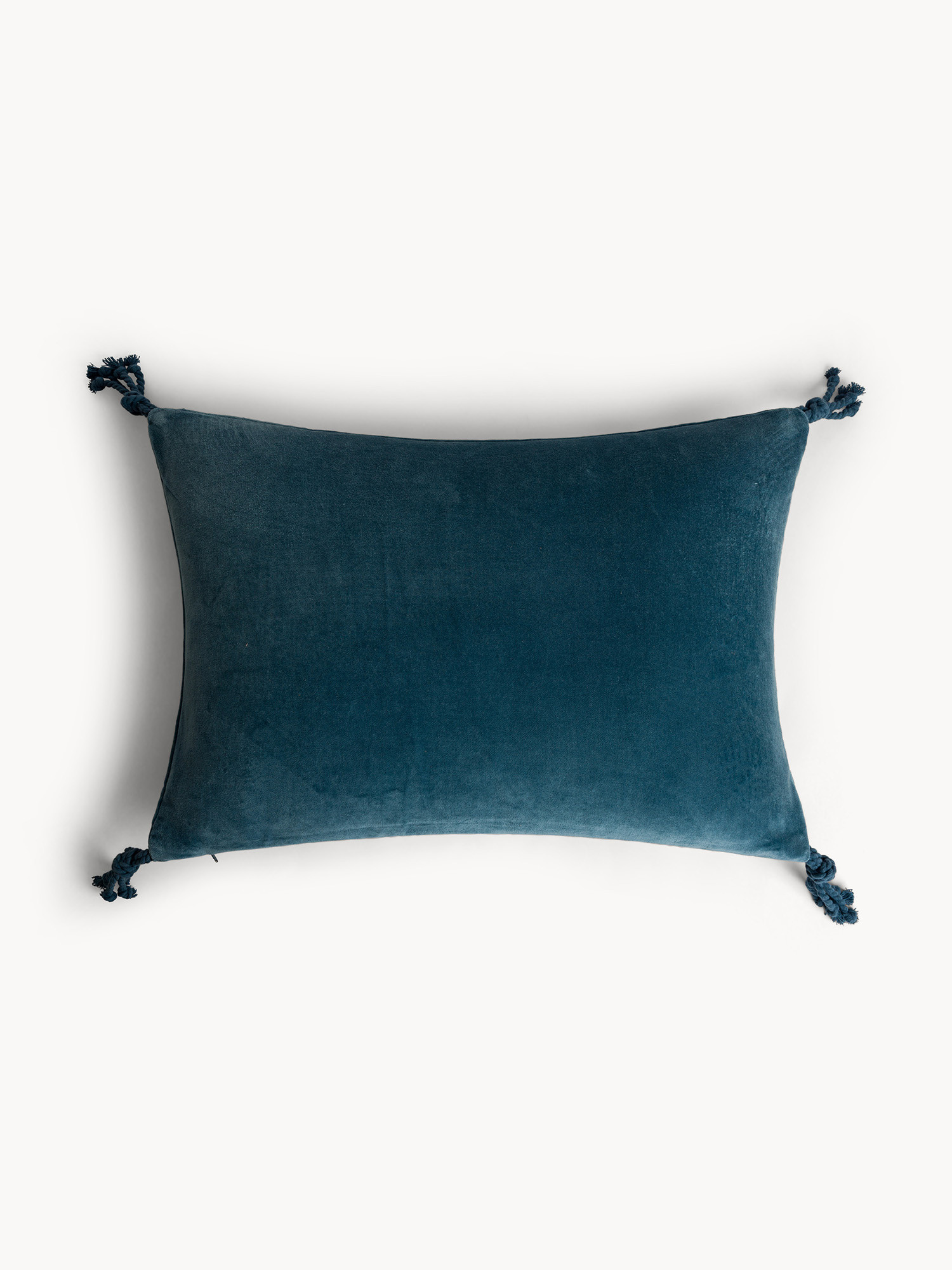 35x50 cm velvet pillow with appliques, Aviation Blue, large image number 0
