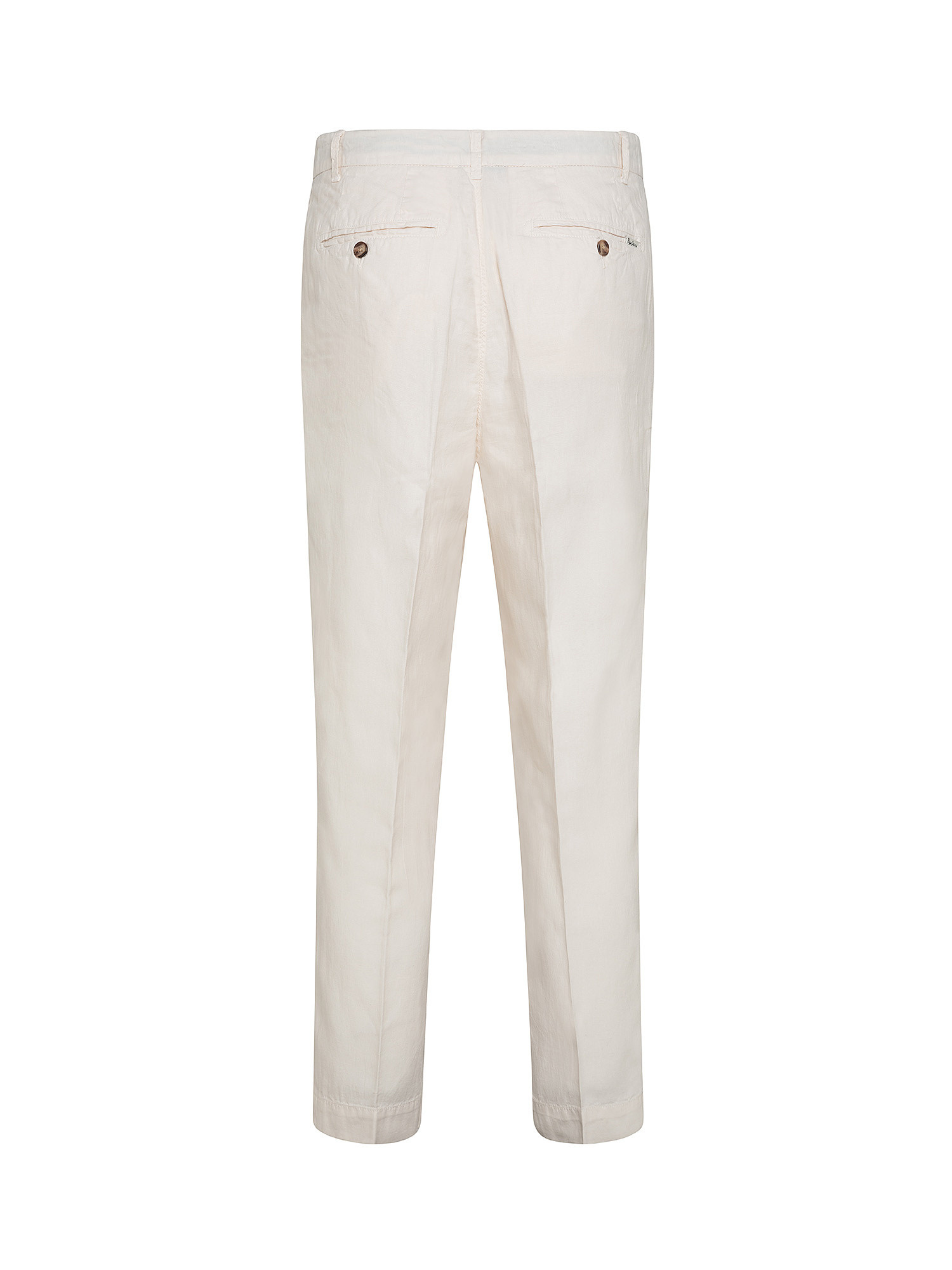 Pantalone in misto lino, Bianco panna, large image number 1