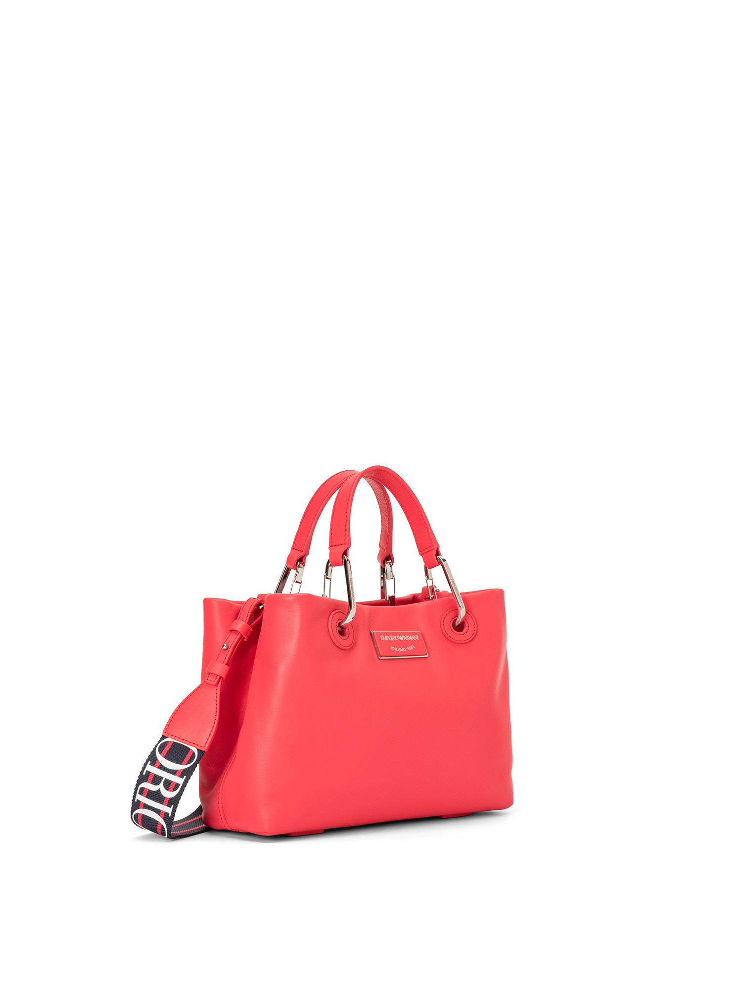 Emporio Armani - Shopper bag in ecological leather, Red, large image number 1