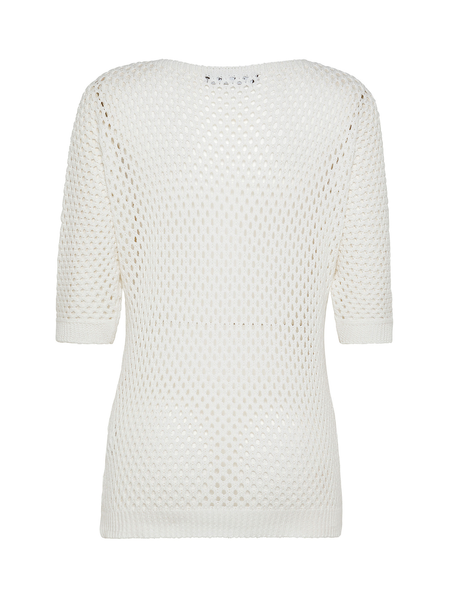 Perforated tricot sweater, White, large image number 1