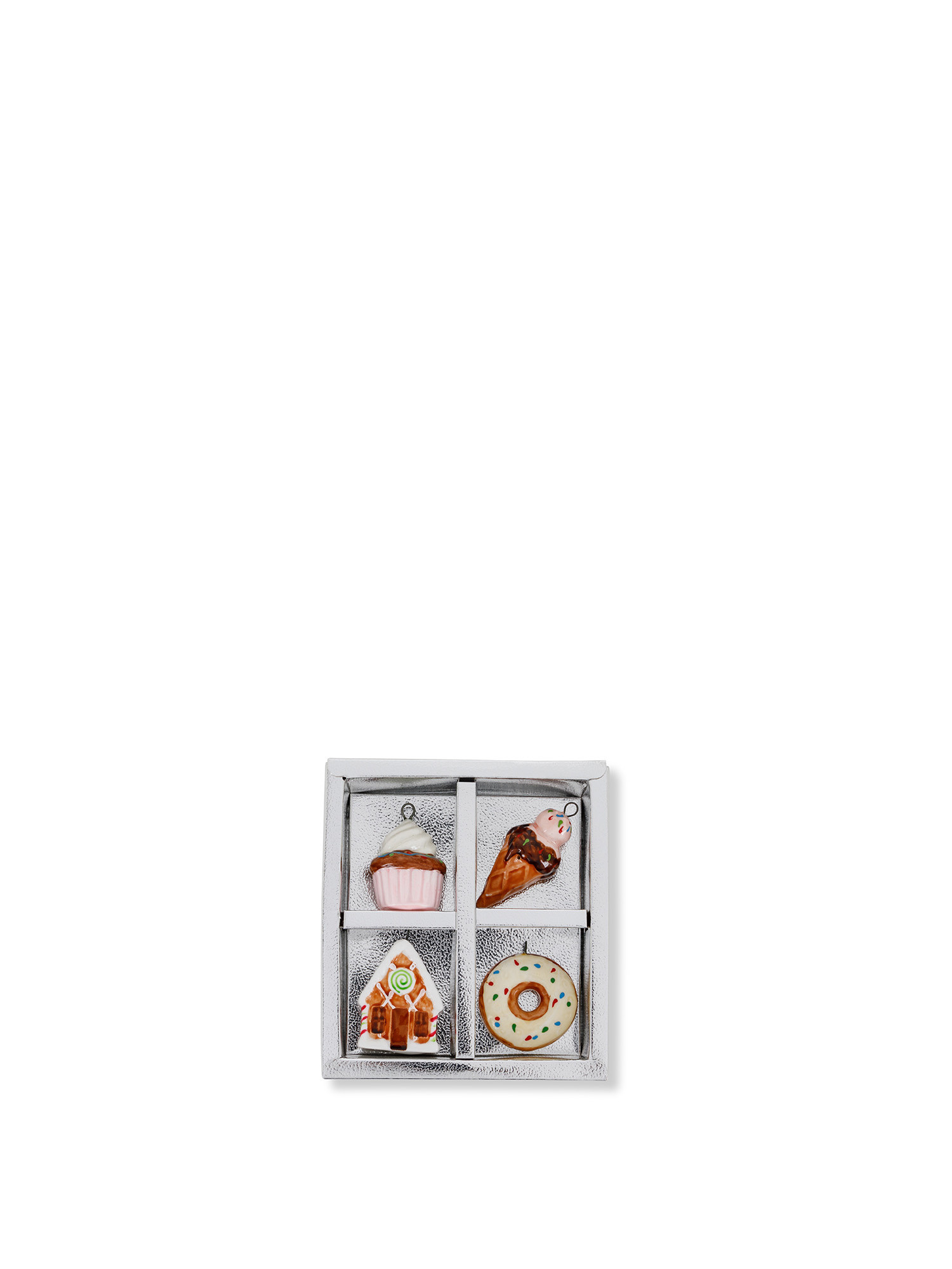 Box di 4 palline a caramella in porcellana, Marrone chiaro, large image number 0