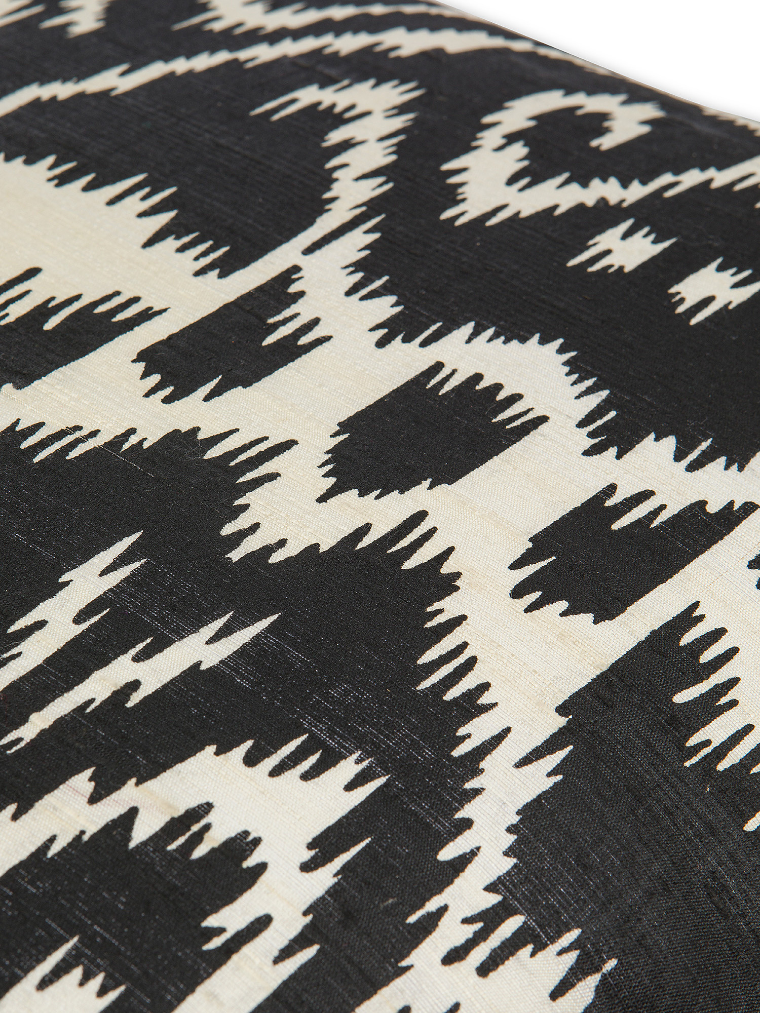 Ikat print silk cushion 50x50cm, Black, large image number 2