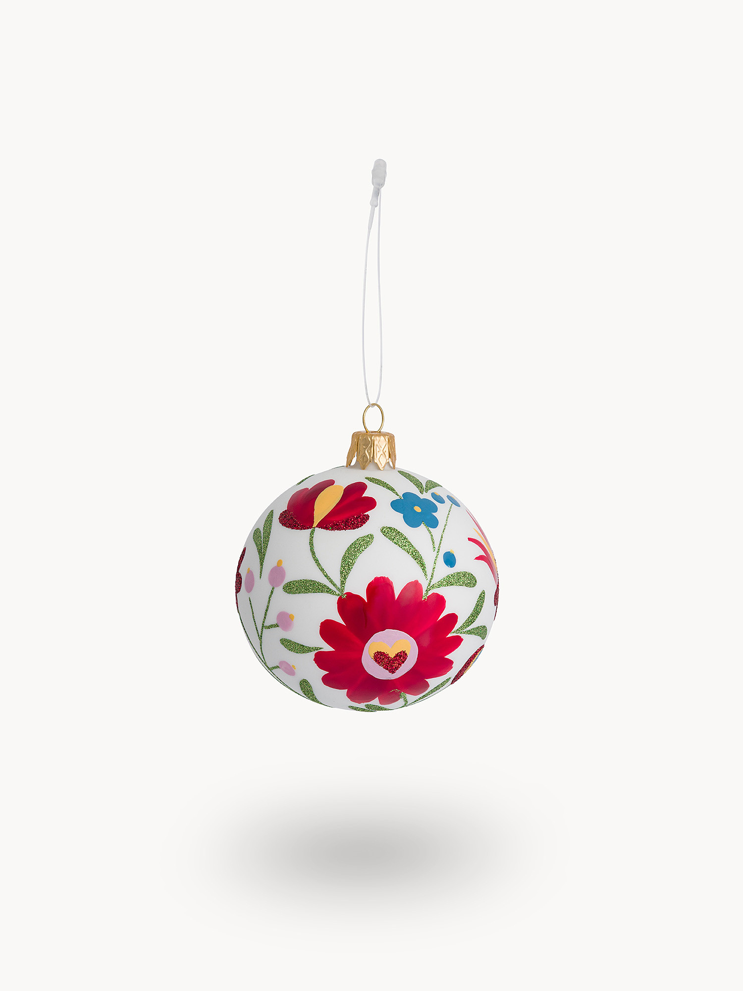 Mouth-blown glass sphere by European artisans, White, large image number 0