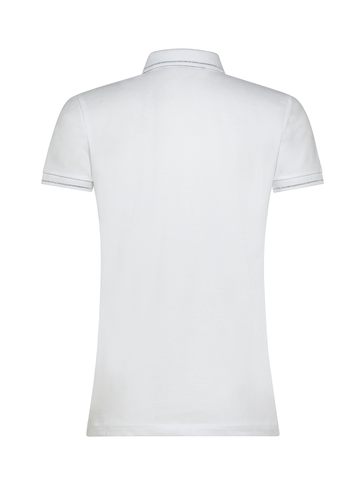 Polo shirt with lurex details, White, large image number 1