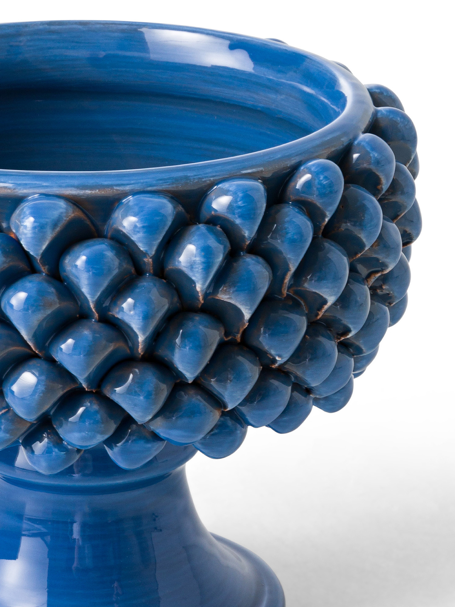 Coprivaso in ceramica artigianale Made in Italy, Azzurro, large image number 1