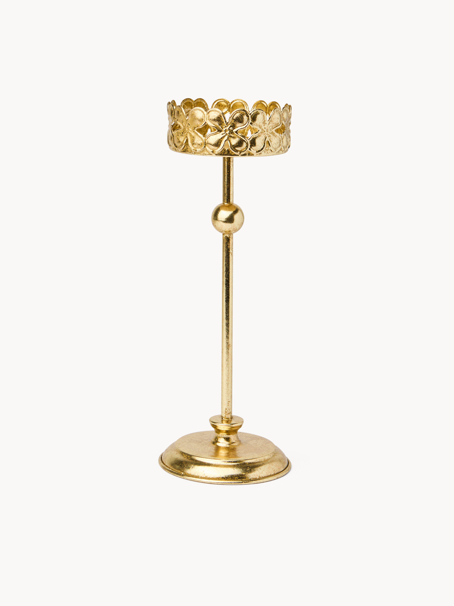 Portacandele in ferro dorato, Giallo oro, large image number 0