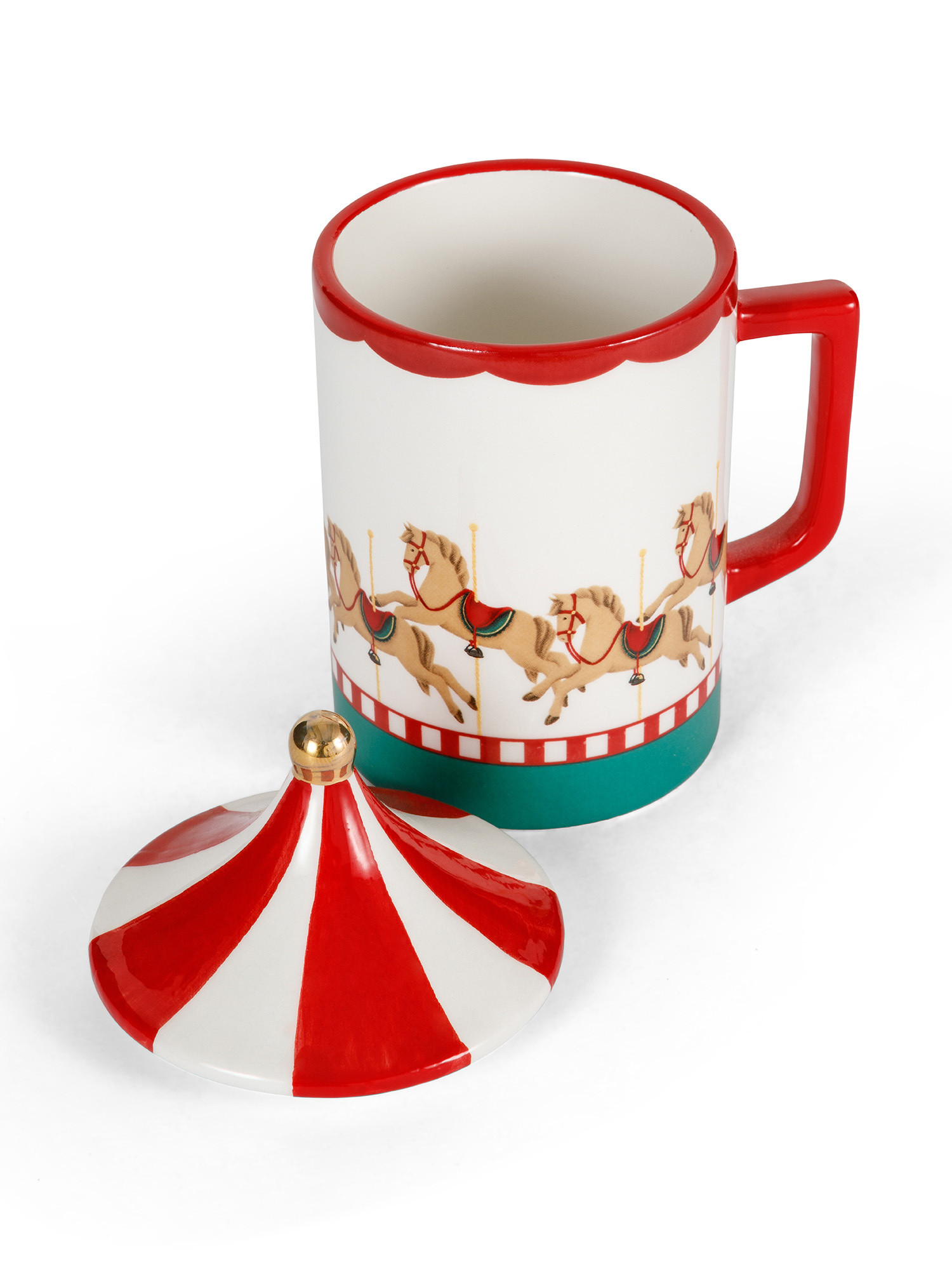 Circus motif ceramic mug, White, large image number 1