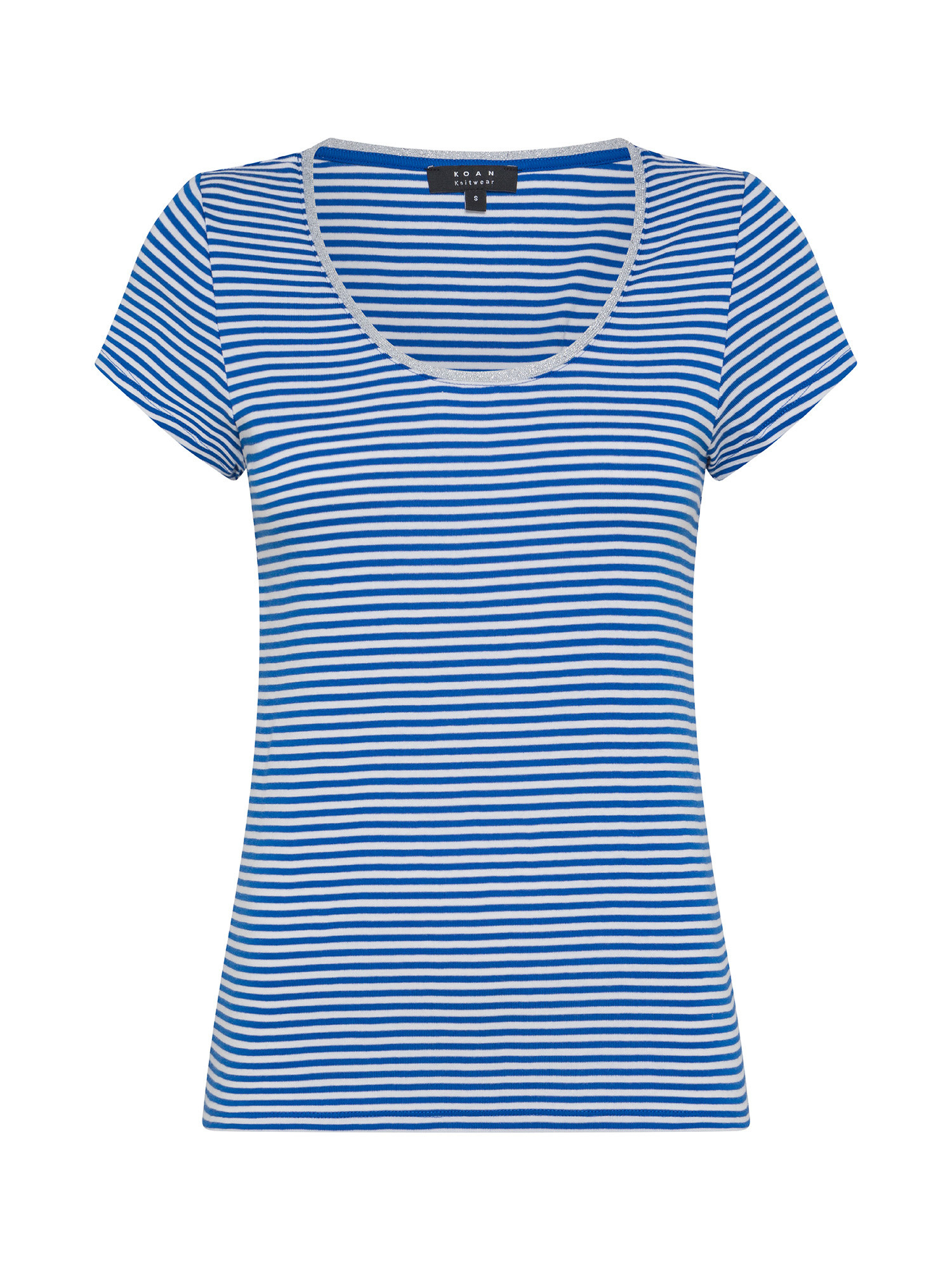 Koan - Striped cotton T-shirt, Royal Blue, large image number 0