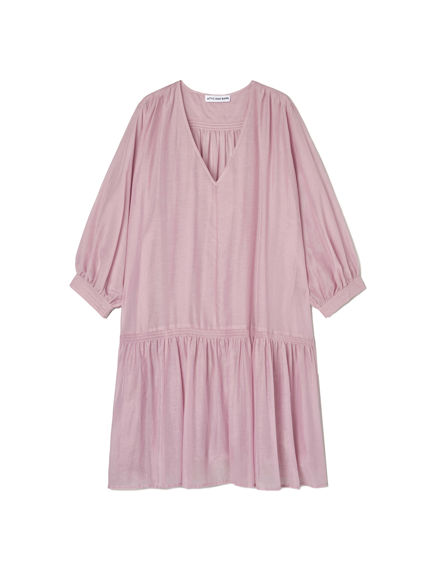 Attic and Barn - Fidel dress in cotton and silk, Mauve purple, large image number 0