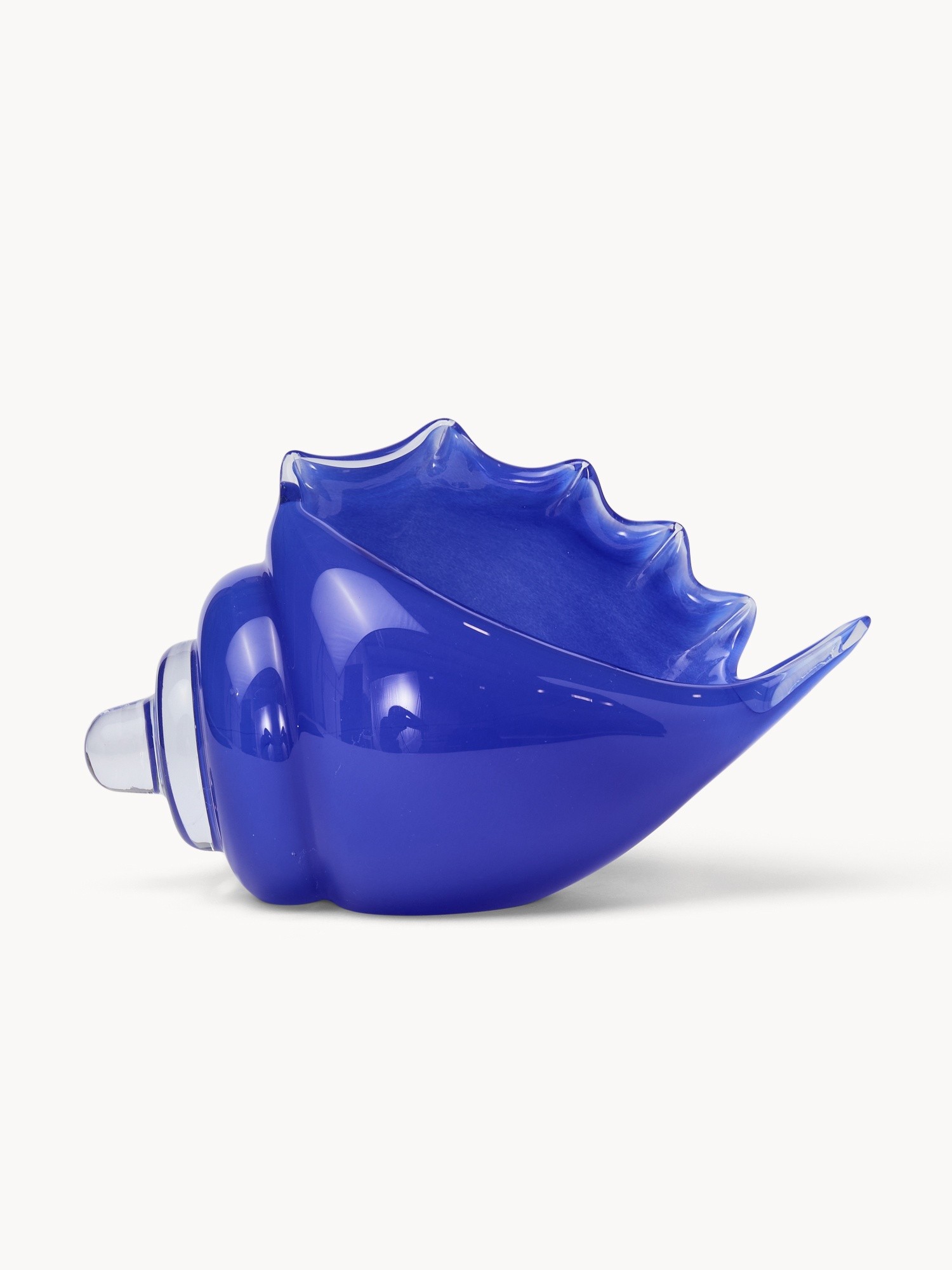 Handmade colored glass shell, Blue, large image number 0