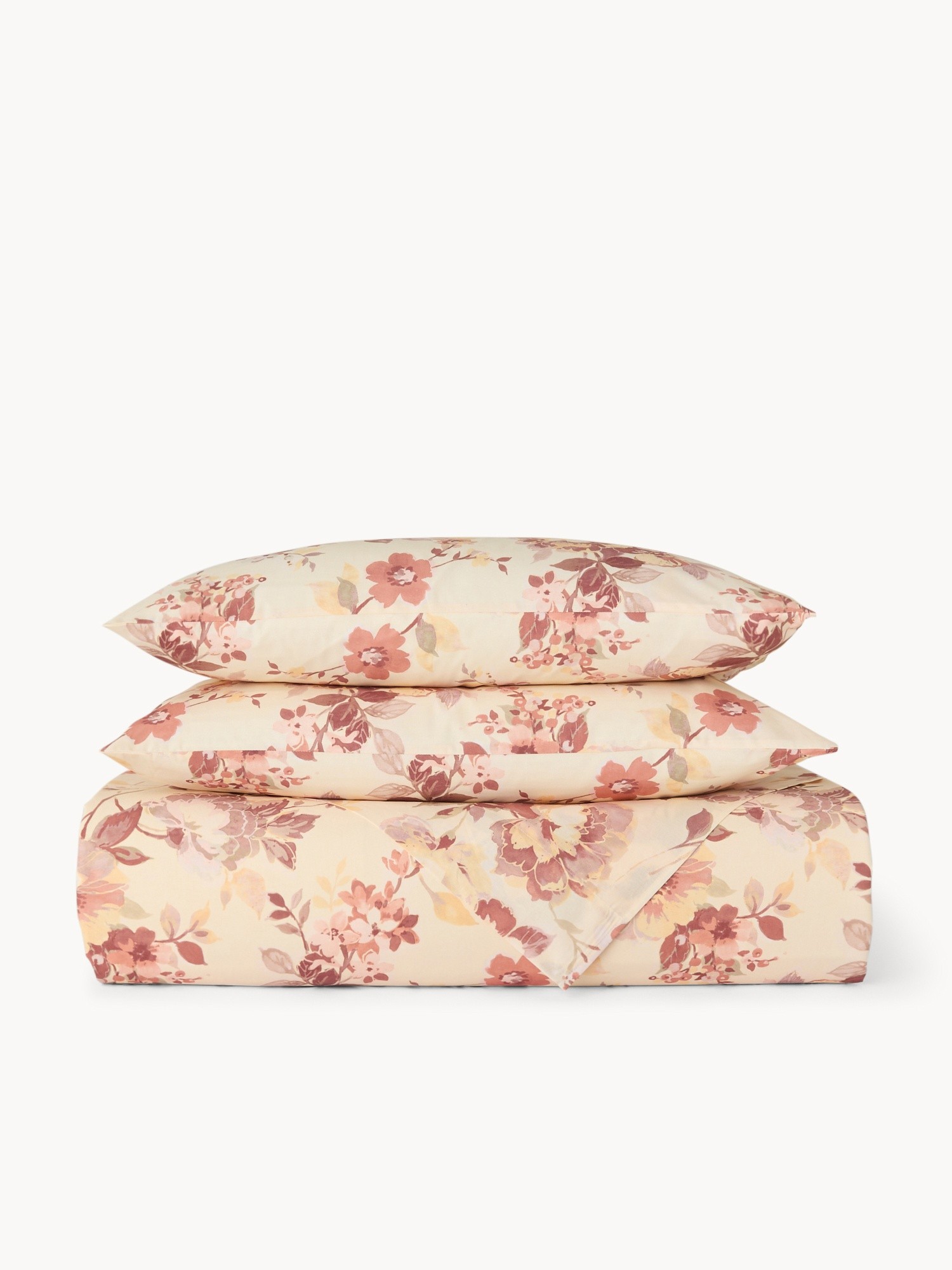 Pure Cotton Floral Duvet Cover Set - Discounted Price, Pink, large image number 0