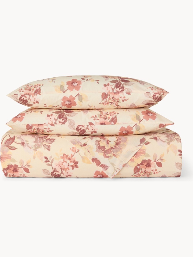 Parure lenzuolo in puro cotone fantasia floreale - Prezzo di lancio