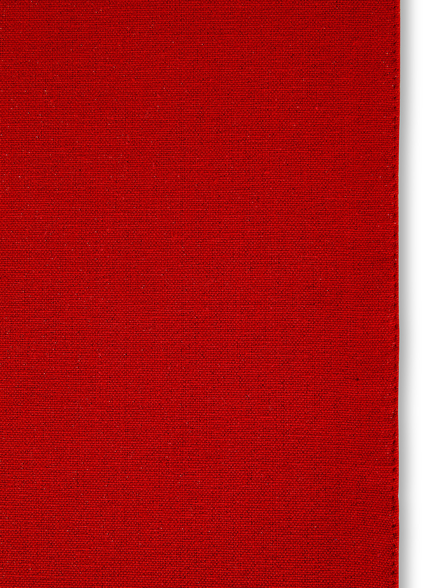 Runner cotone tinta unita con fili lurex, Rosso, large image number 1