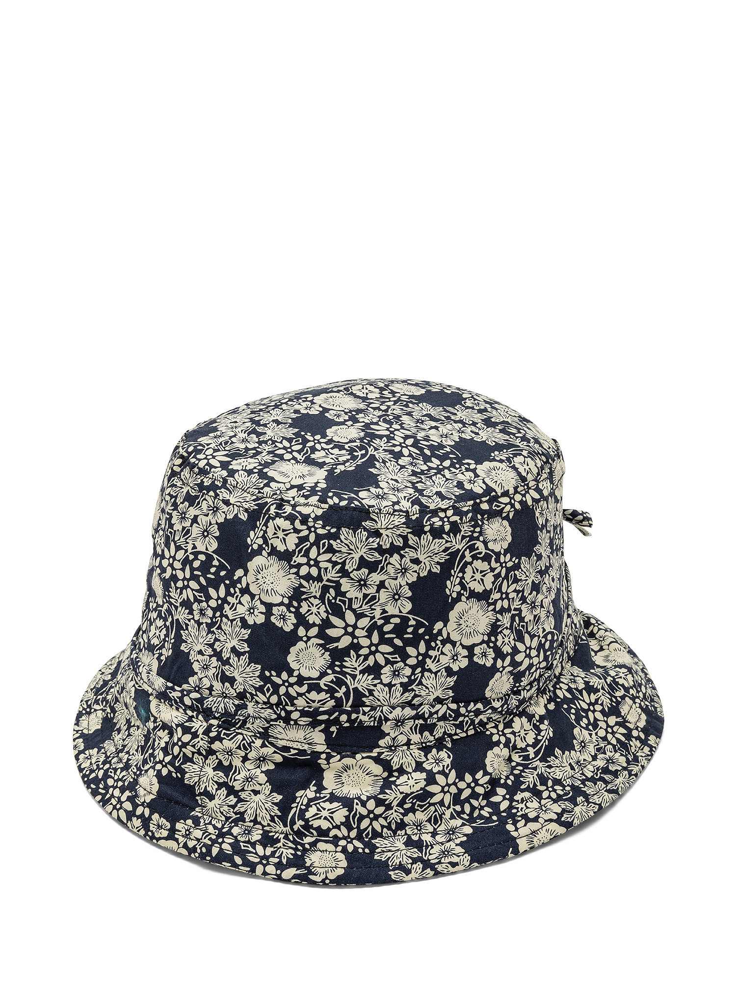 Cappello cotone stampa a fiori, Blu, large