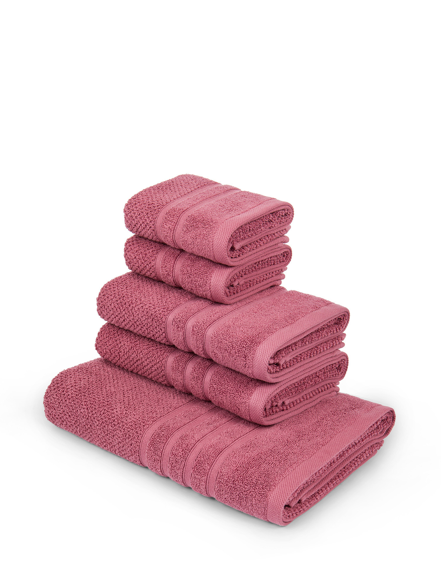 Set 5 asciugamani in spugna di cotone 