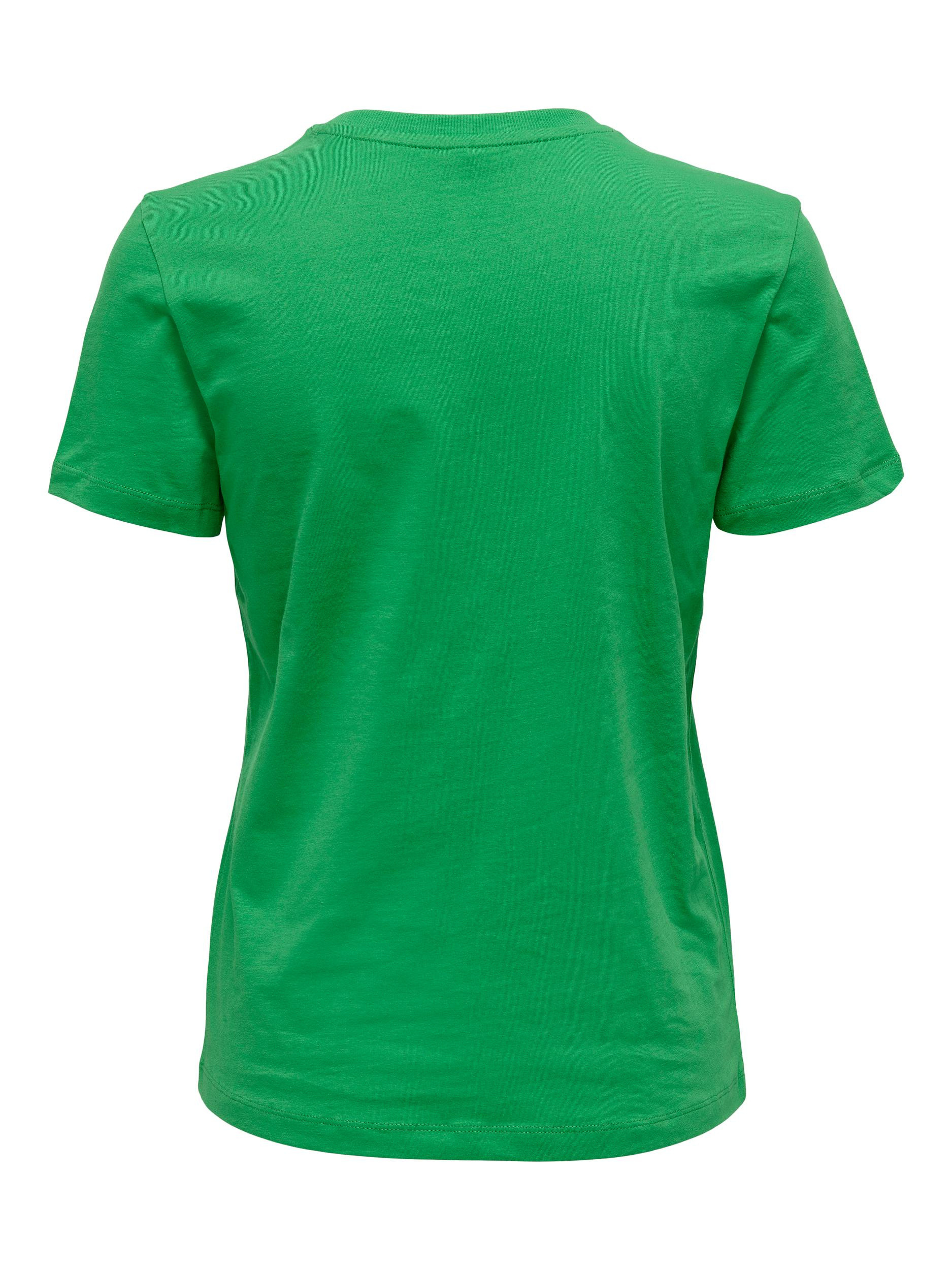 Only - T-shirt regular fit con stampa, Verde, large image number 1