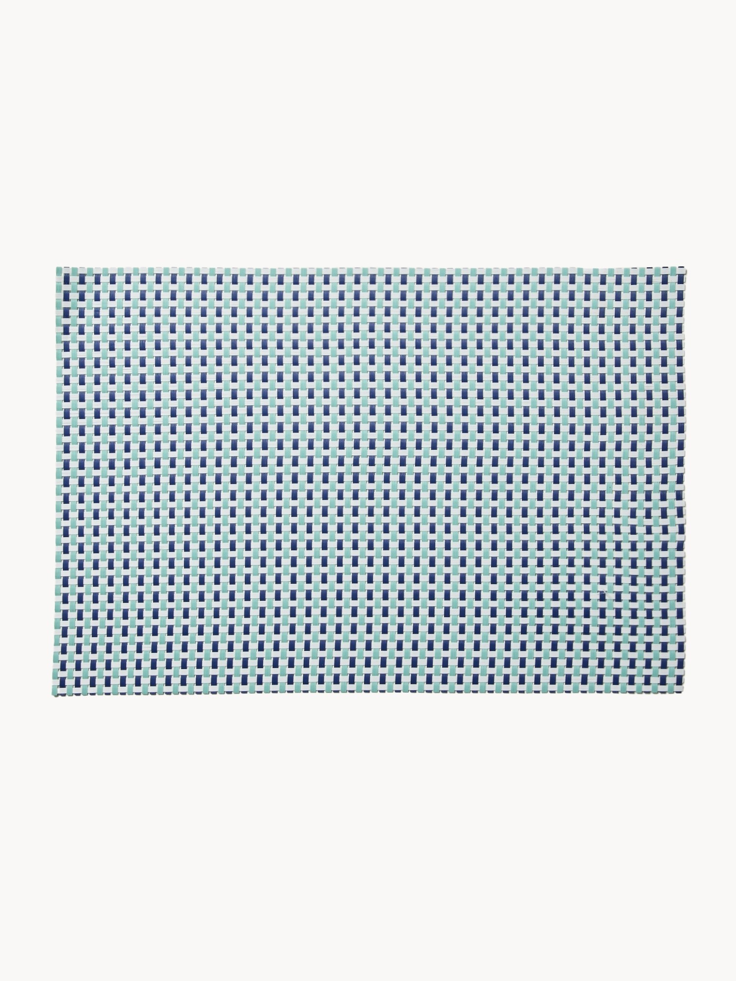 Tovaglietta ad intreccio con pattern geometrico, Blu chiaro, large image number 0