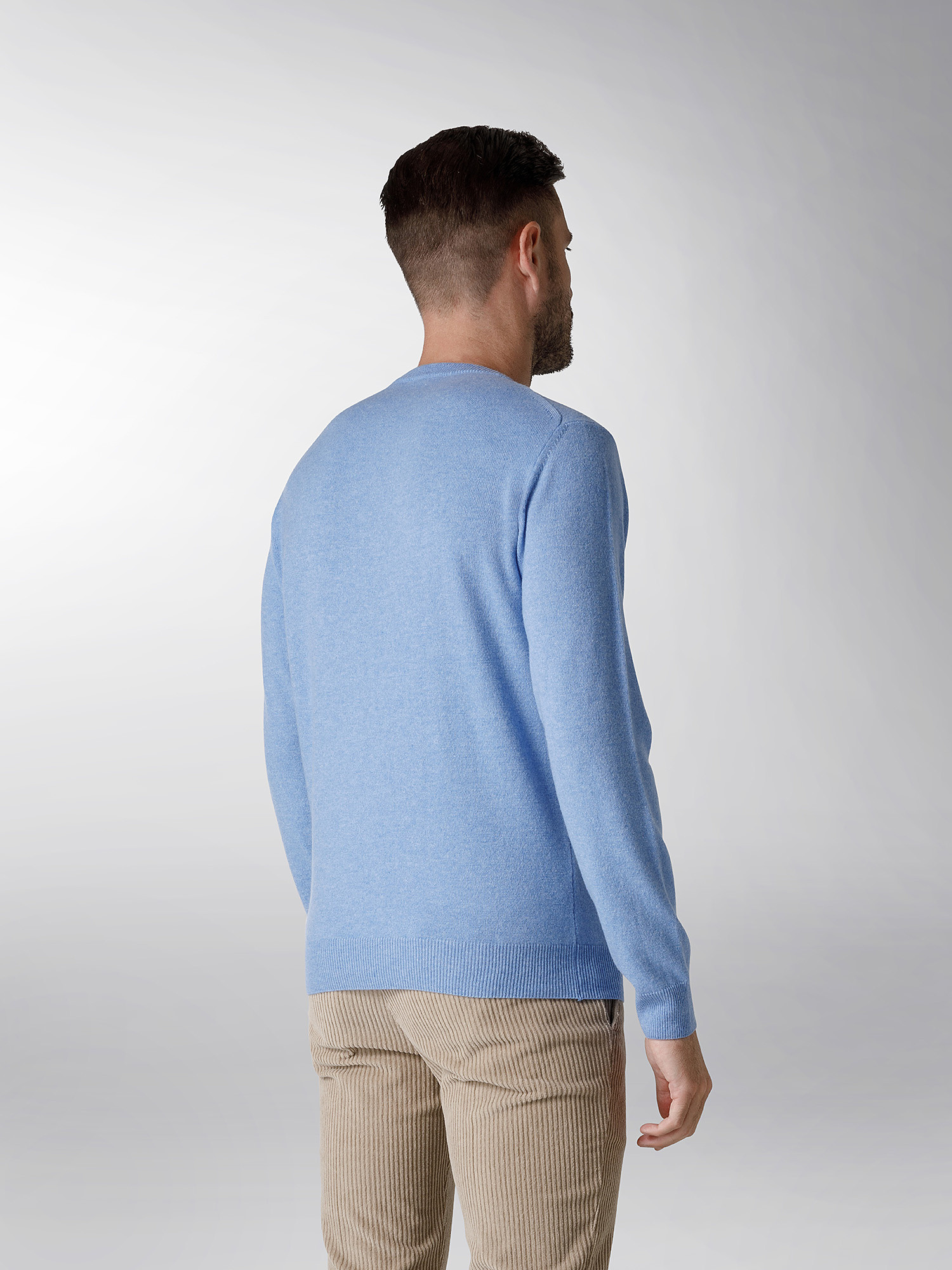 Coin Cashmere - Crewneck sweater in pure cashmere, Blue Celeste, large image number 2
