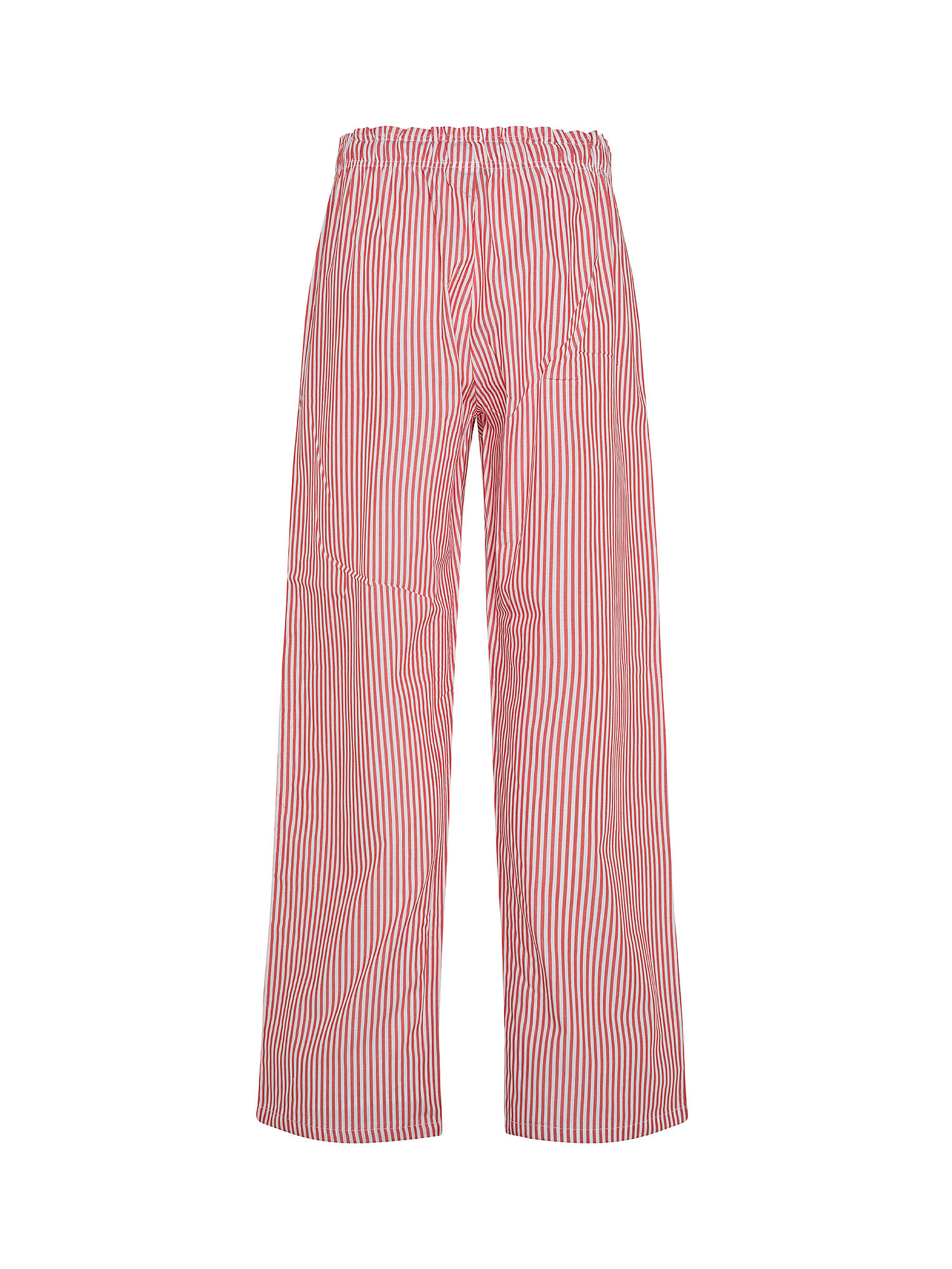 Pantaloni cotone tinto filo a righe, Rosso, large