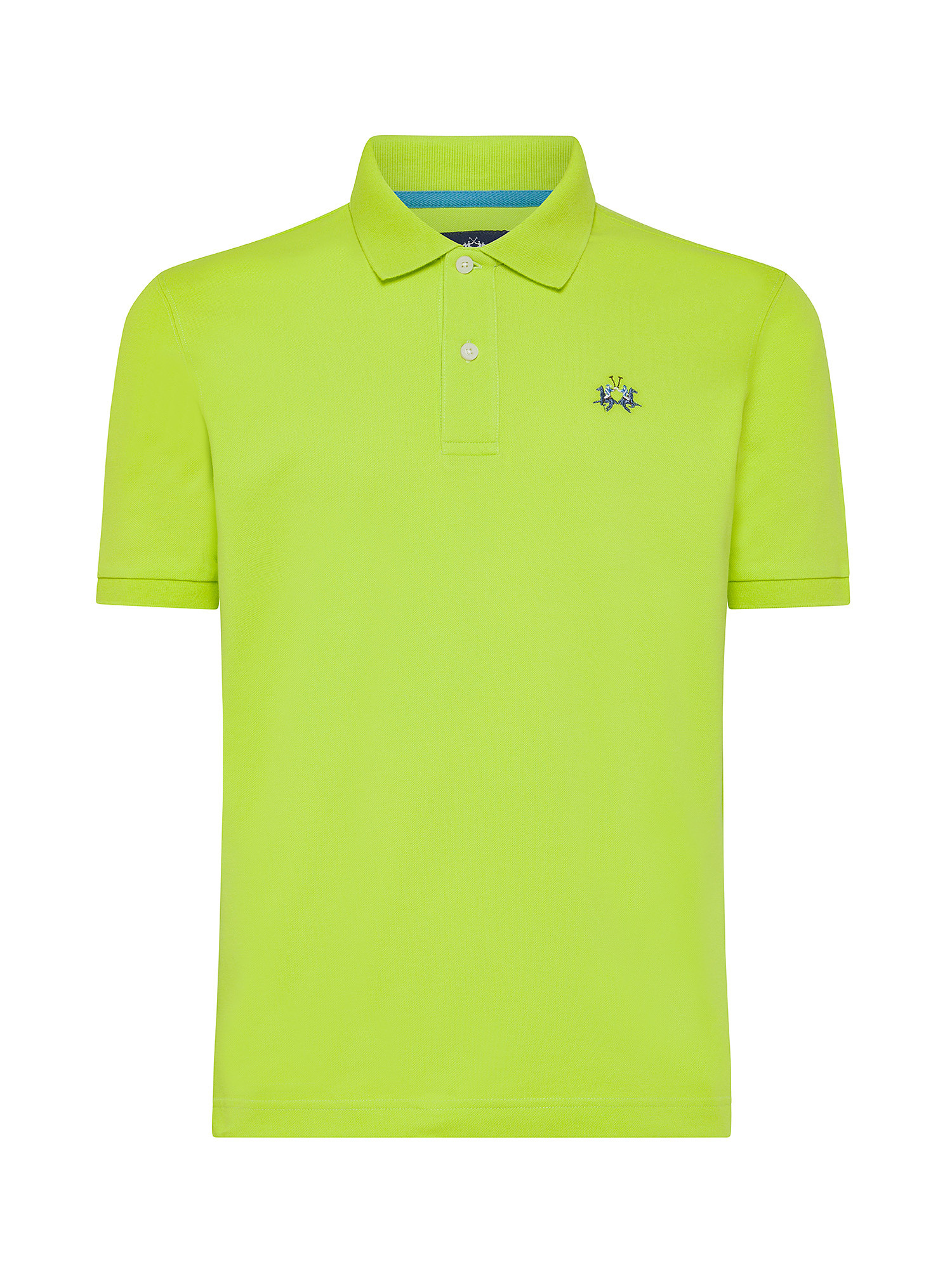 La Martina - Short-sleeved polo shirt in stretch piqué, Yellow, large image number 0
