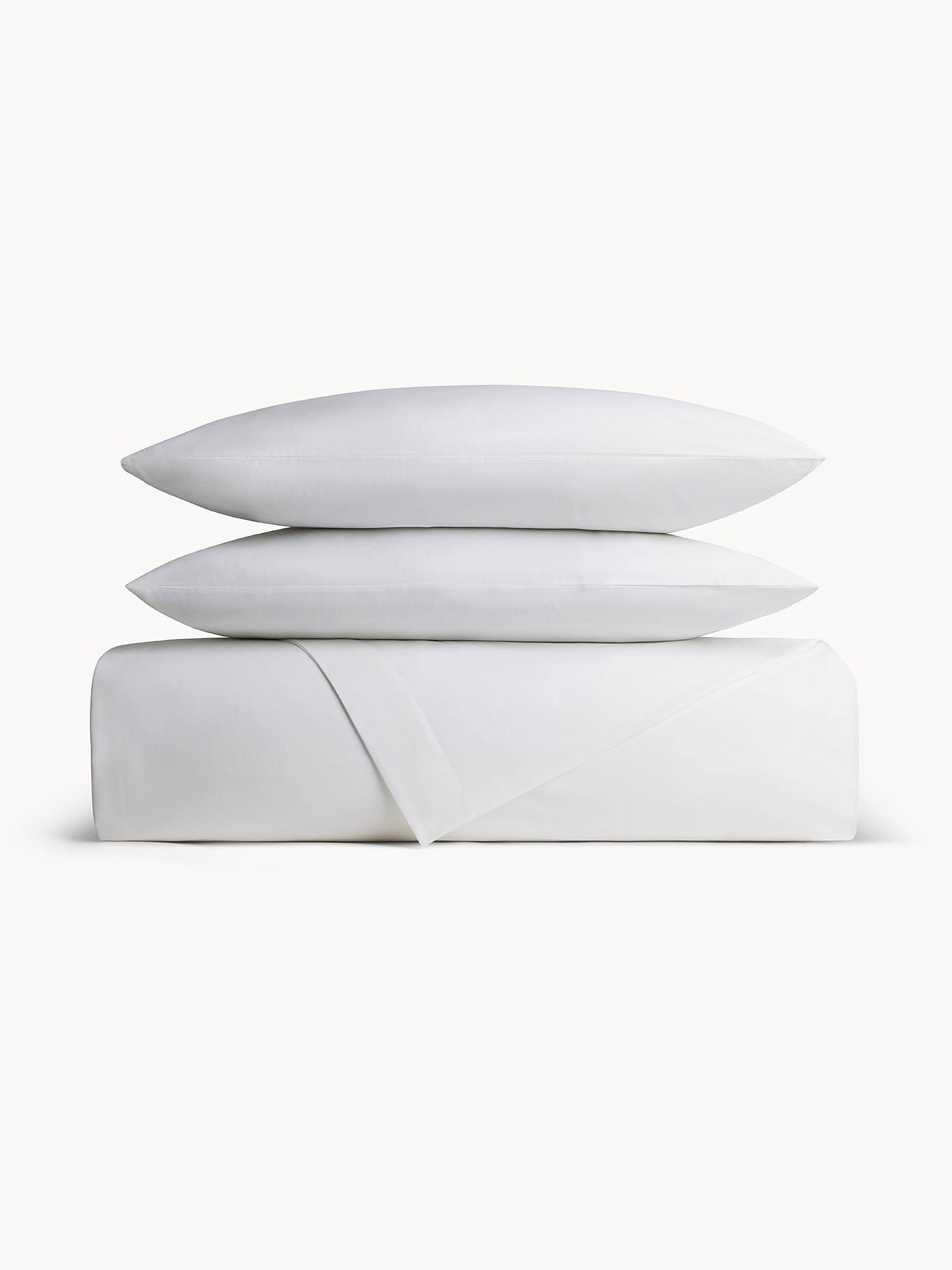 Parure lenzuolo in cotone percalle tinta unita - Prezzo di lancio, Bianco 1, large image number 0