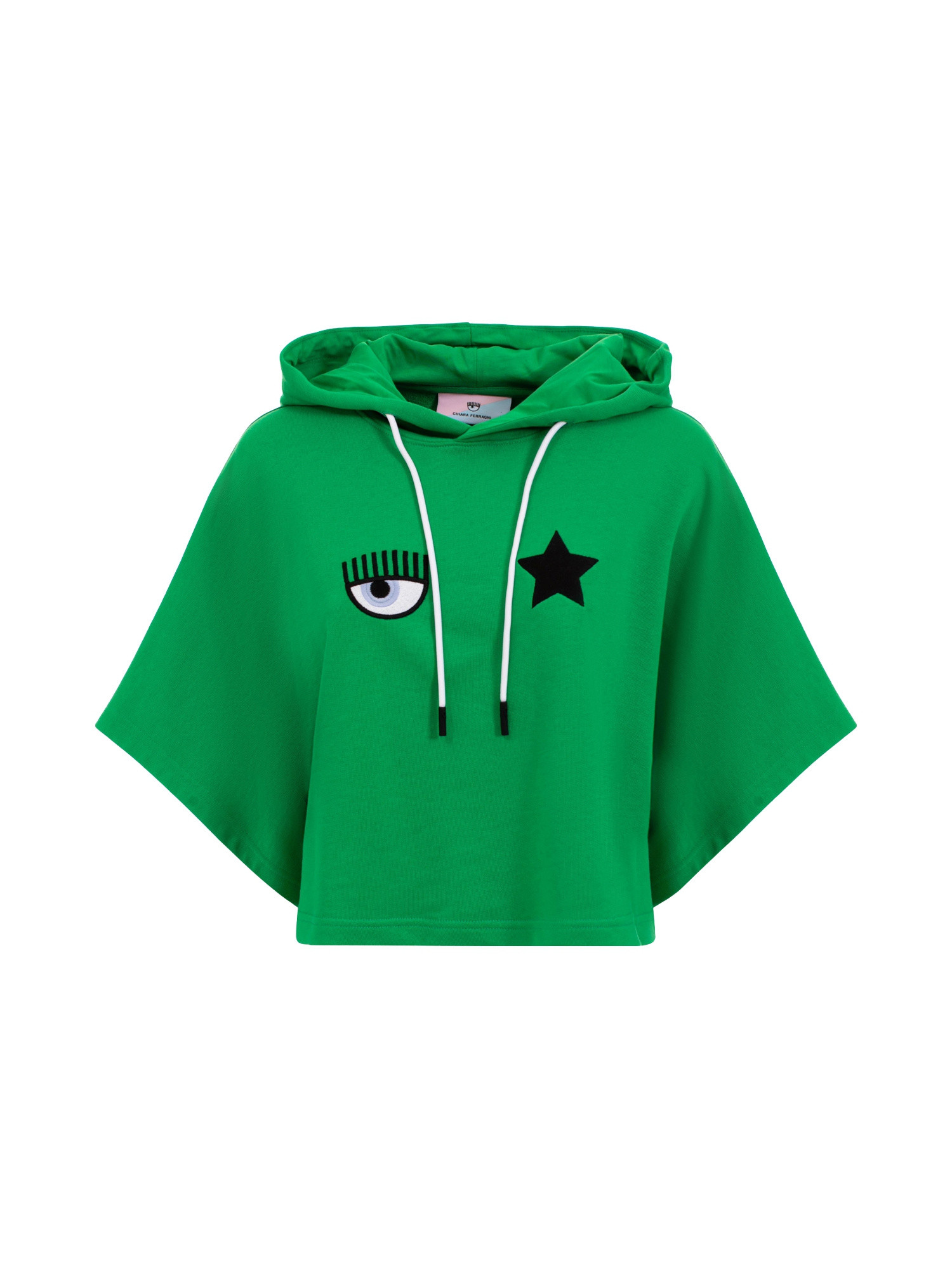 Chiara Ferragni - Sweatshirt with hood and Eye Star embroidery, Green, large image number 0
