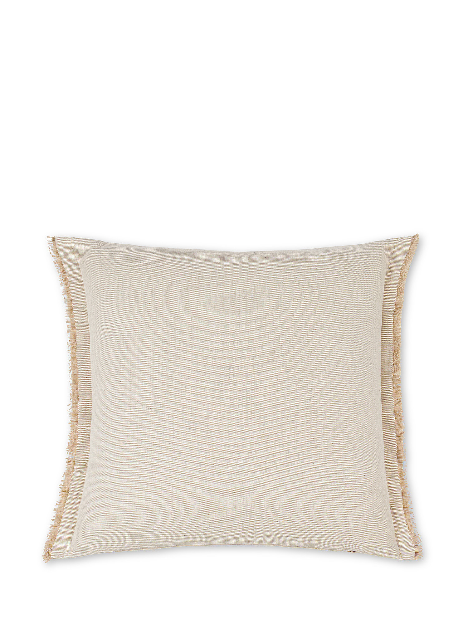 Cushion 45x45 cm with fringes, Beige, large image number 1