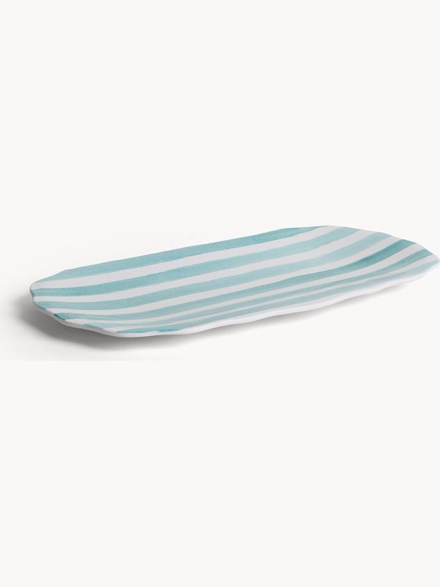 Striped melamine tray