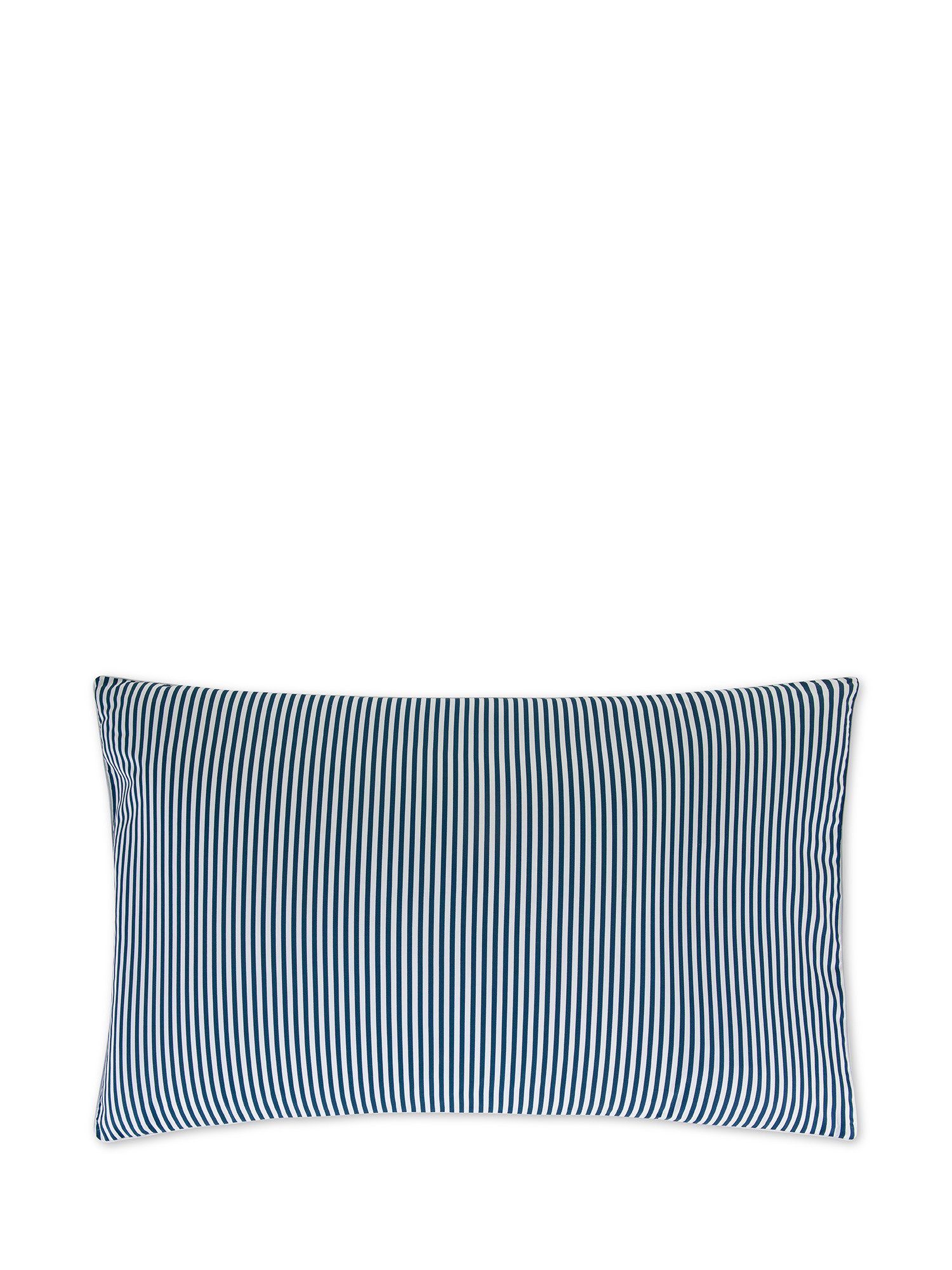 Printed cotton percale pillowcase, White / Blue, large image number 0